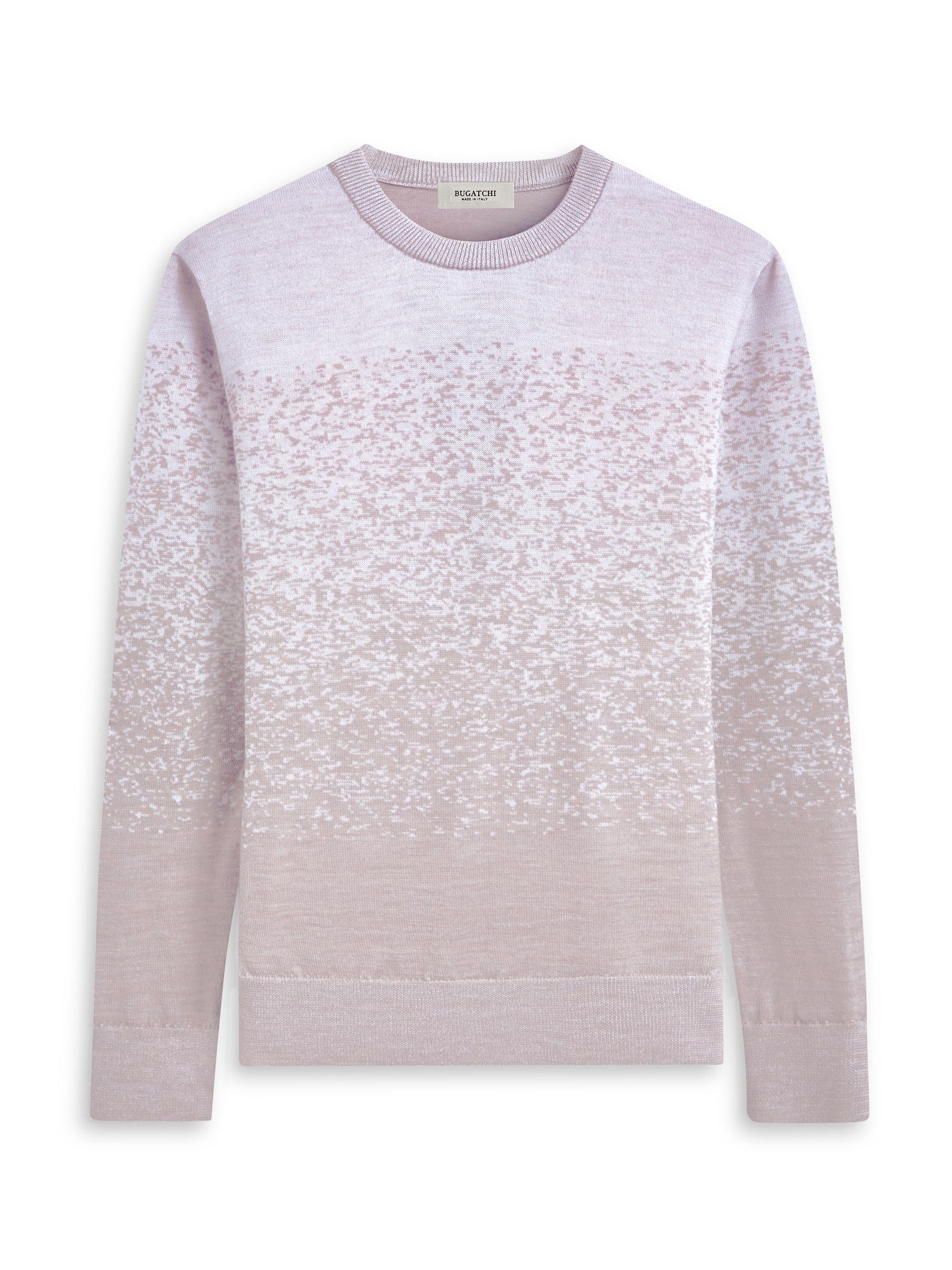 Bugatchi Men's Gradient Wool Crewneck Sweater - Chalk