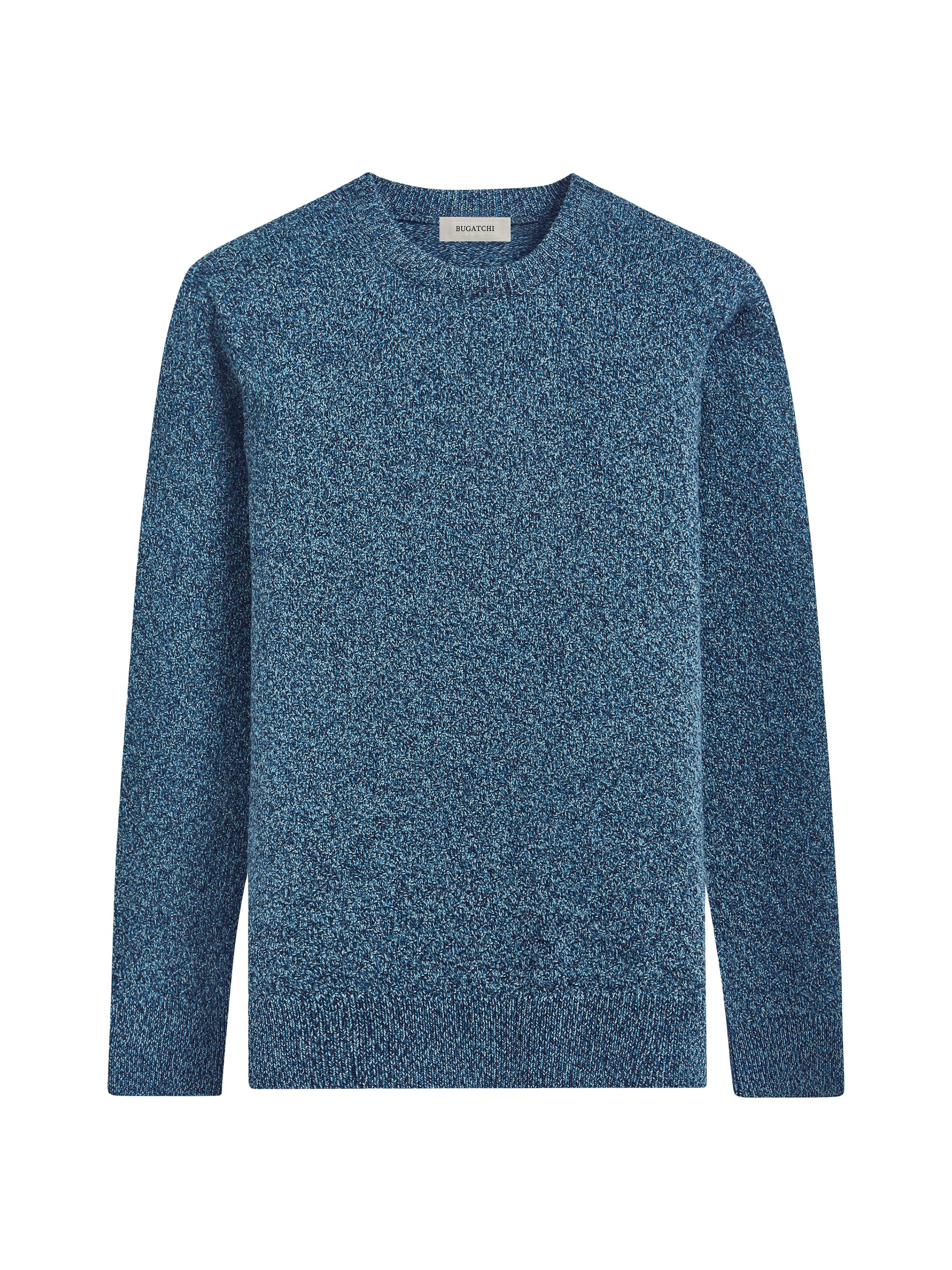 Bugatchi Men's Merino Wool Crewneck Sweater - Navy