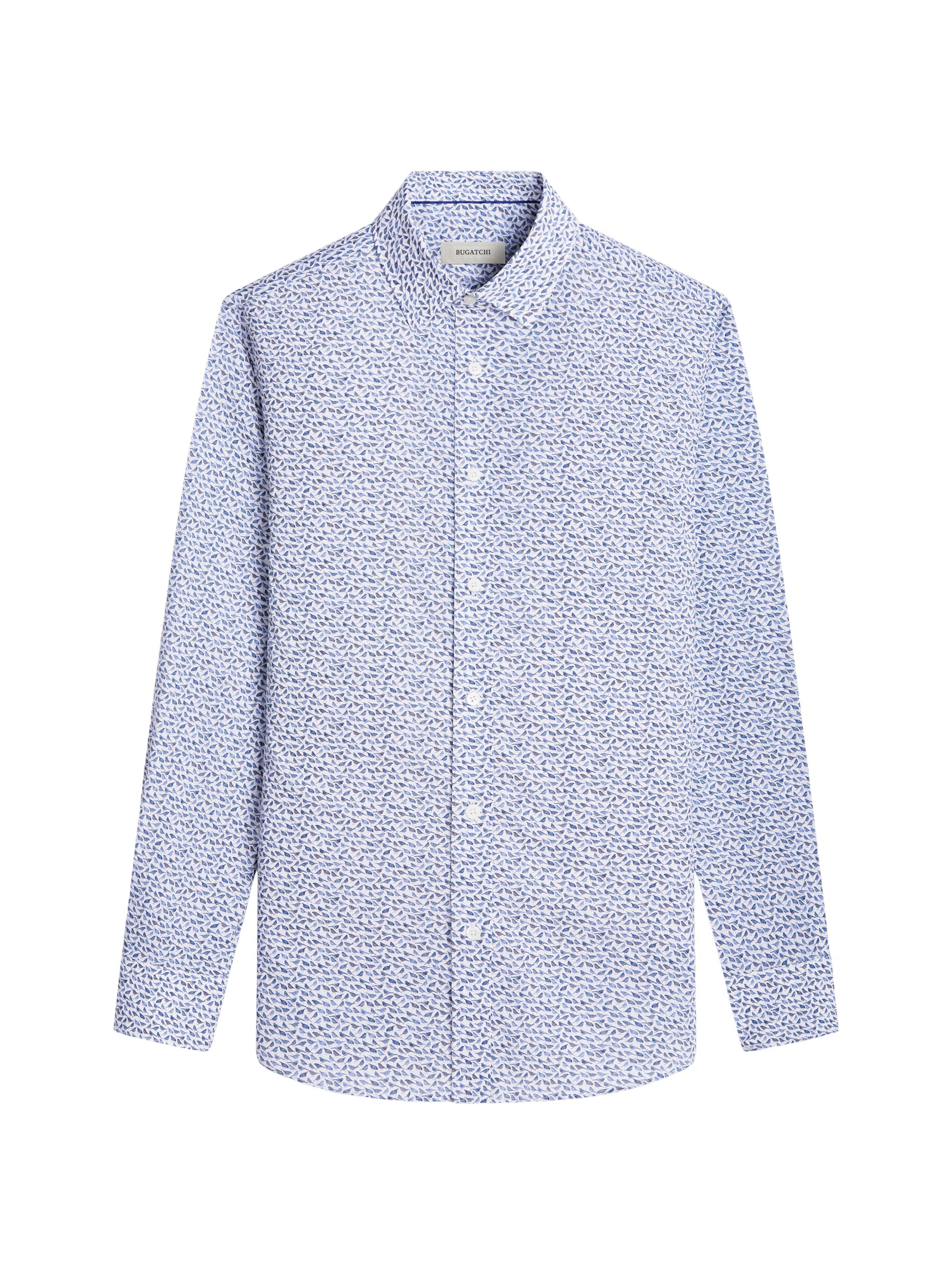 Bugatchi Men's Julian Printed Stretch Cotton Button-Front Shirt - Cobalt