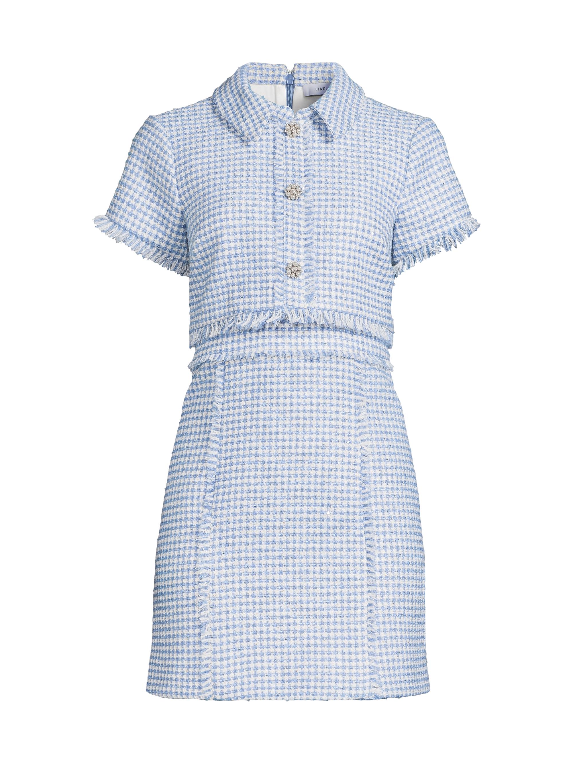 Likely Women's Daisy Gingham Tweed Minidress - Blue Multi