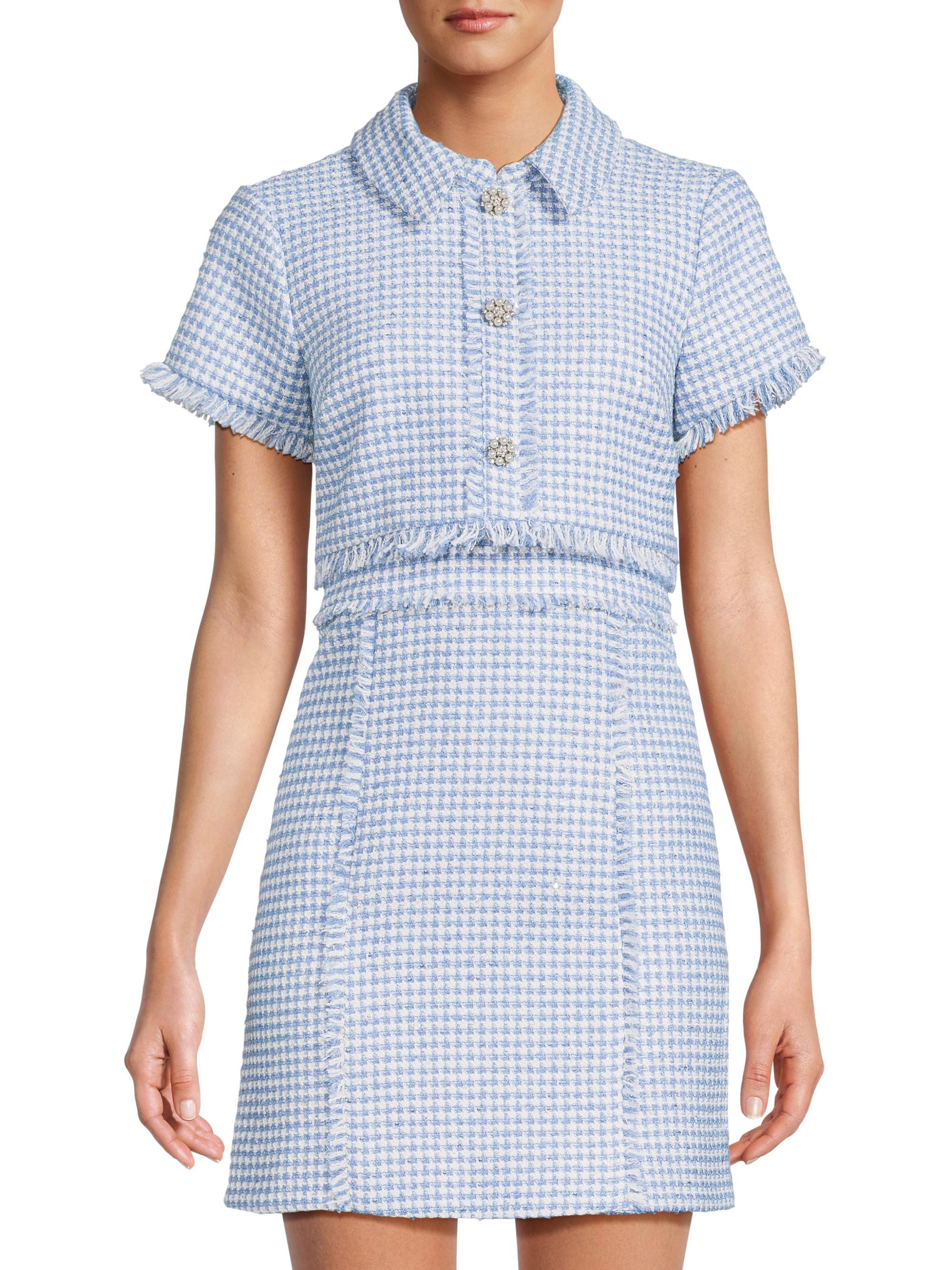 Likely Daisy Gingham Tweed Minidress | Saks Fifth Avenue