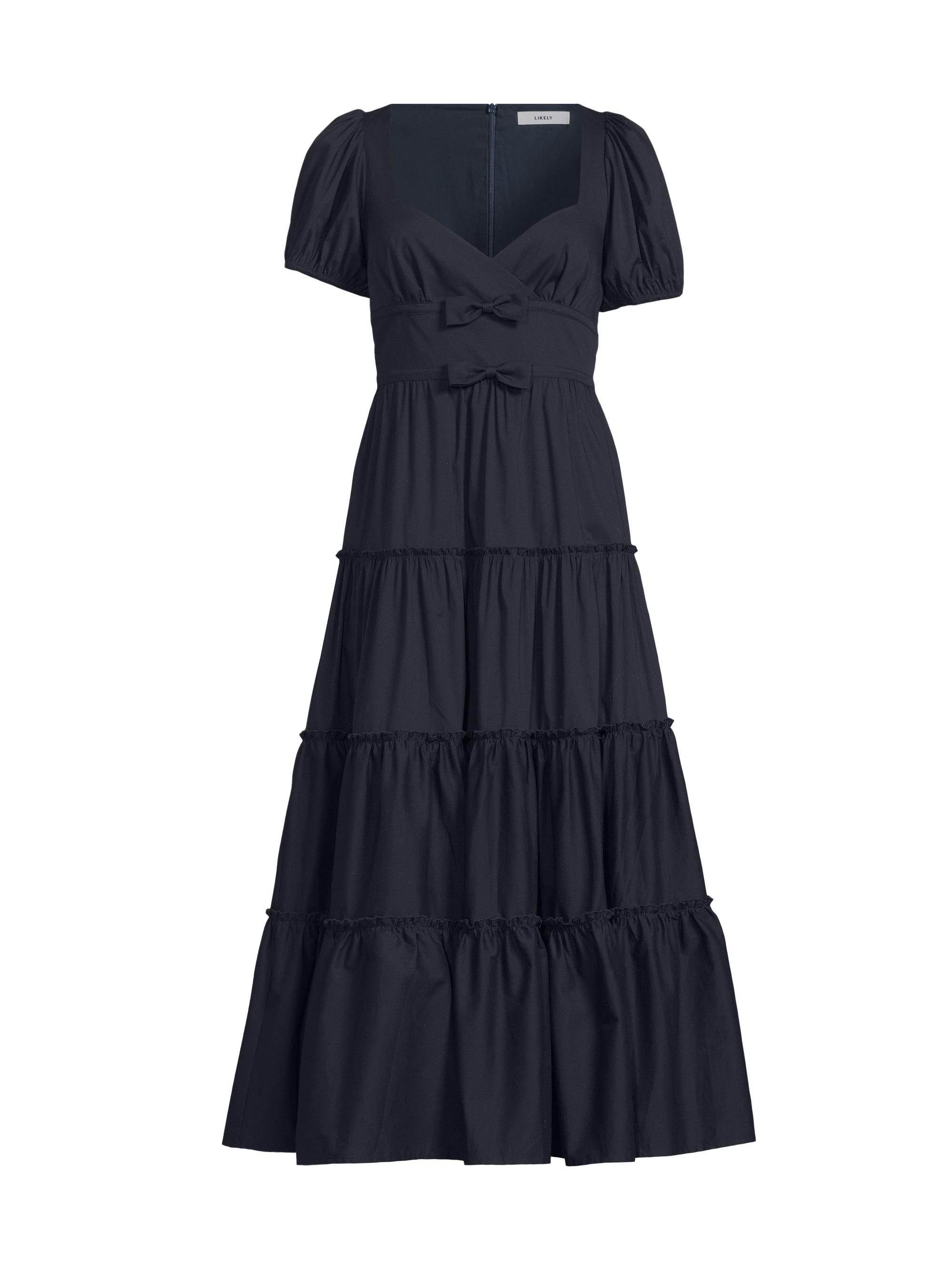 Likely Women's Noelle Bow Tiered Cocktail Dress - Navy