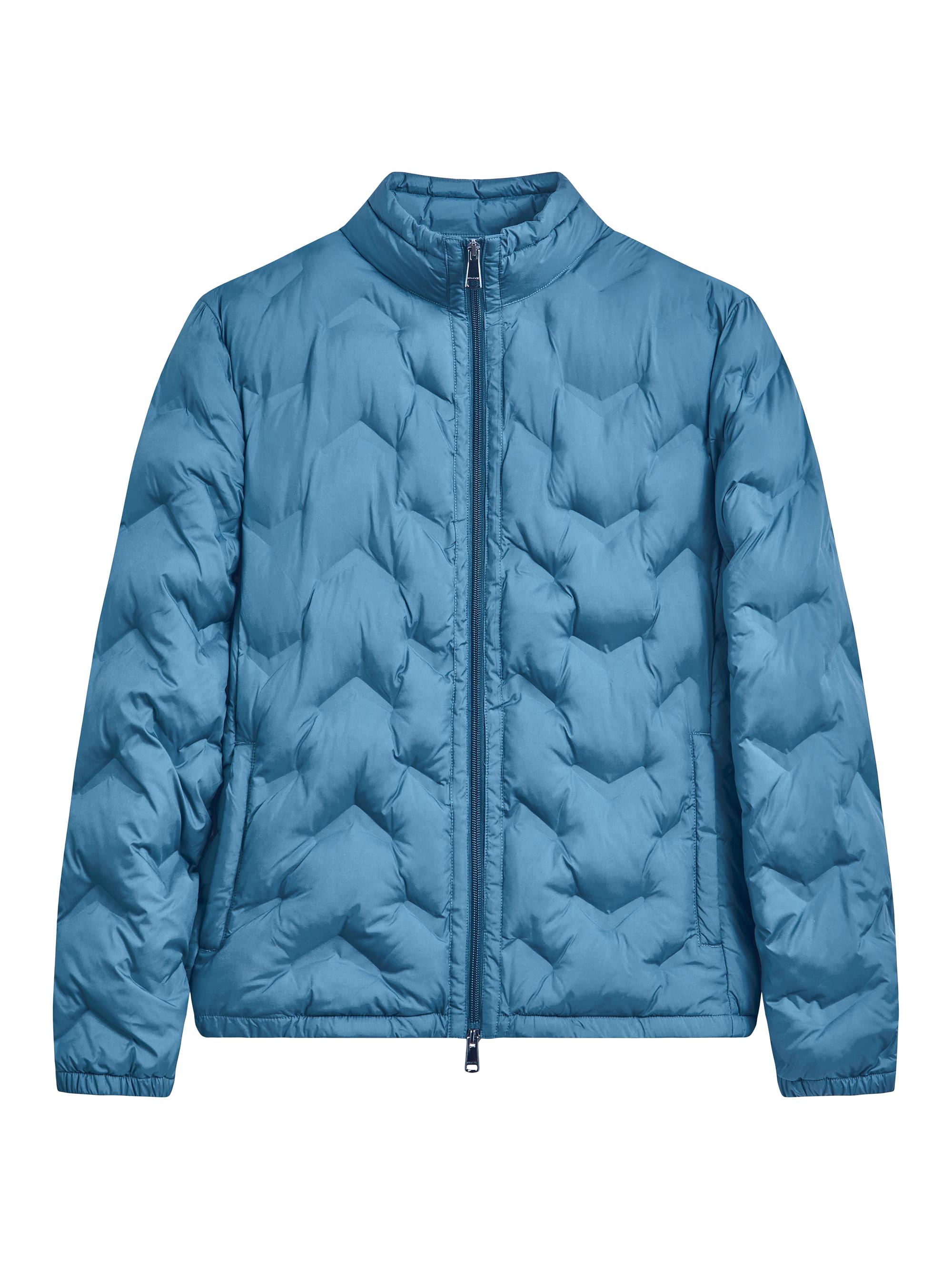 Bugatchi Men's Quilted Zip Bomber Jacket - Teal