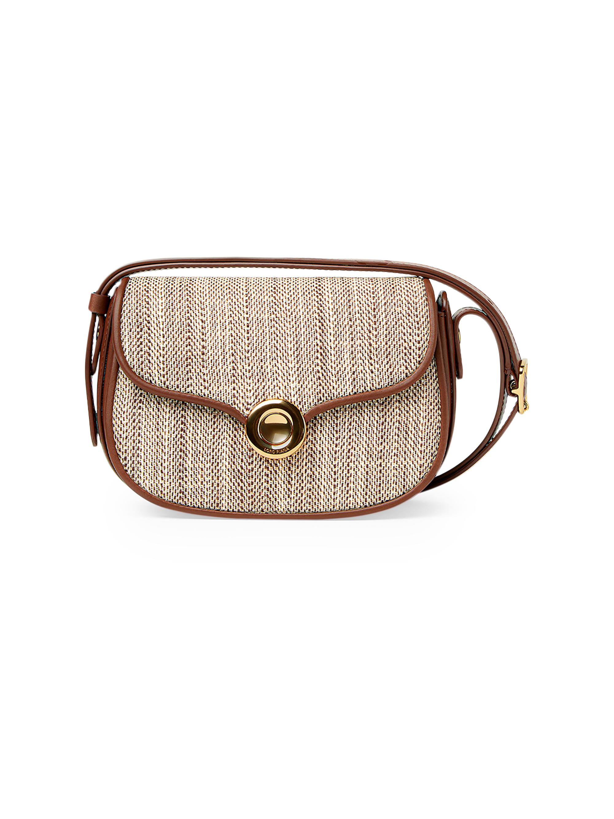 Loro Piana Women's Mini Ghiera Silk-Blend Chevron Shoulder Bag - Venice Brown