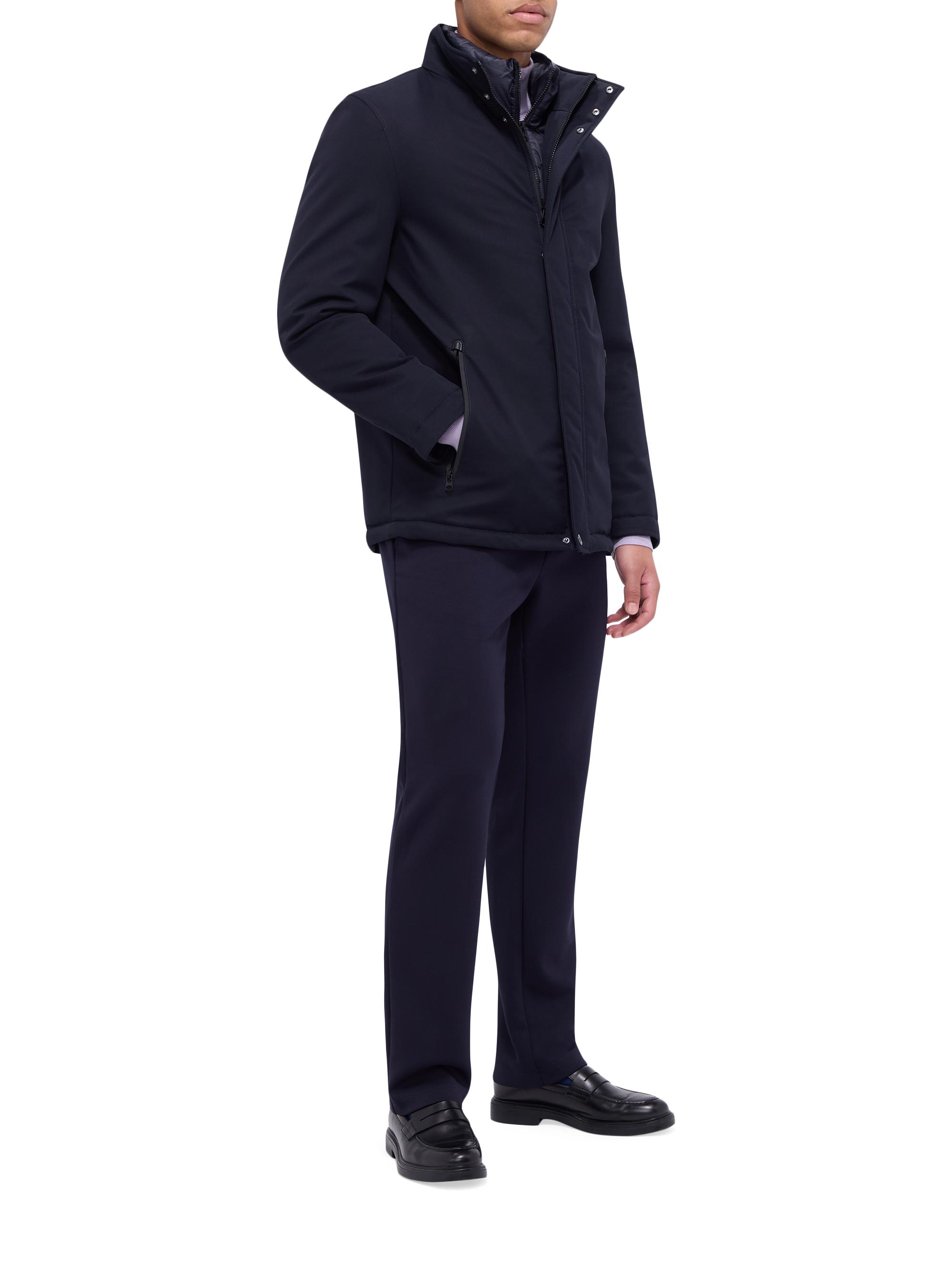 Bugatchi Men's Zip-Up Parka Coat - Navy