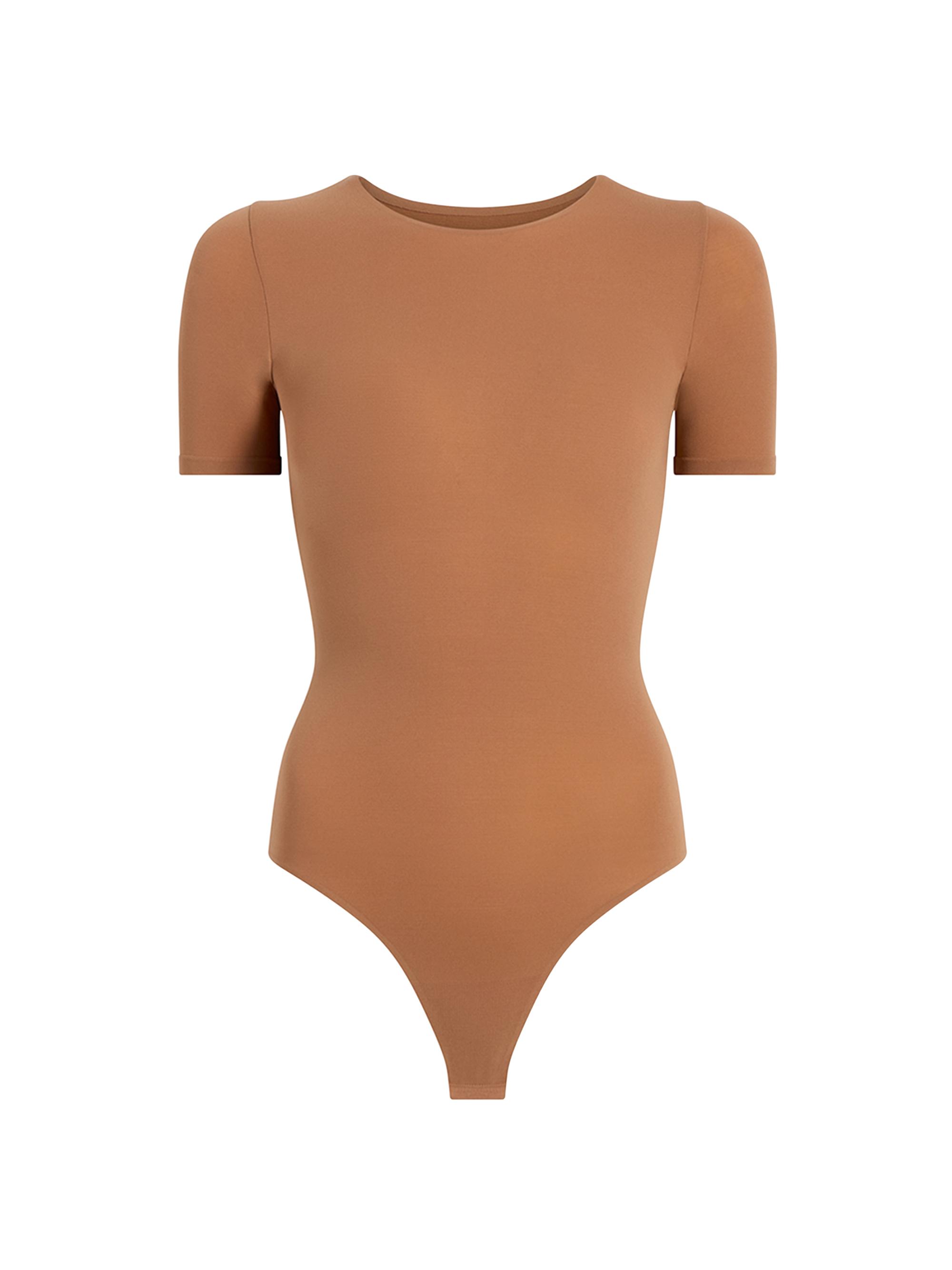 Commando Women's Ballet Short-Sleeve Thong Bodysuit - Brown
