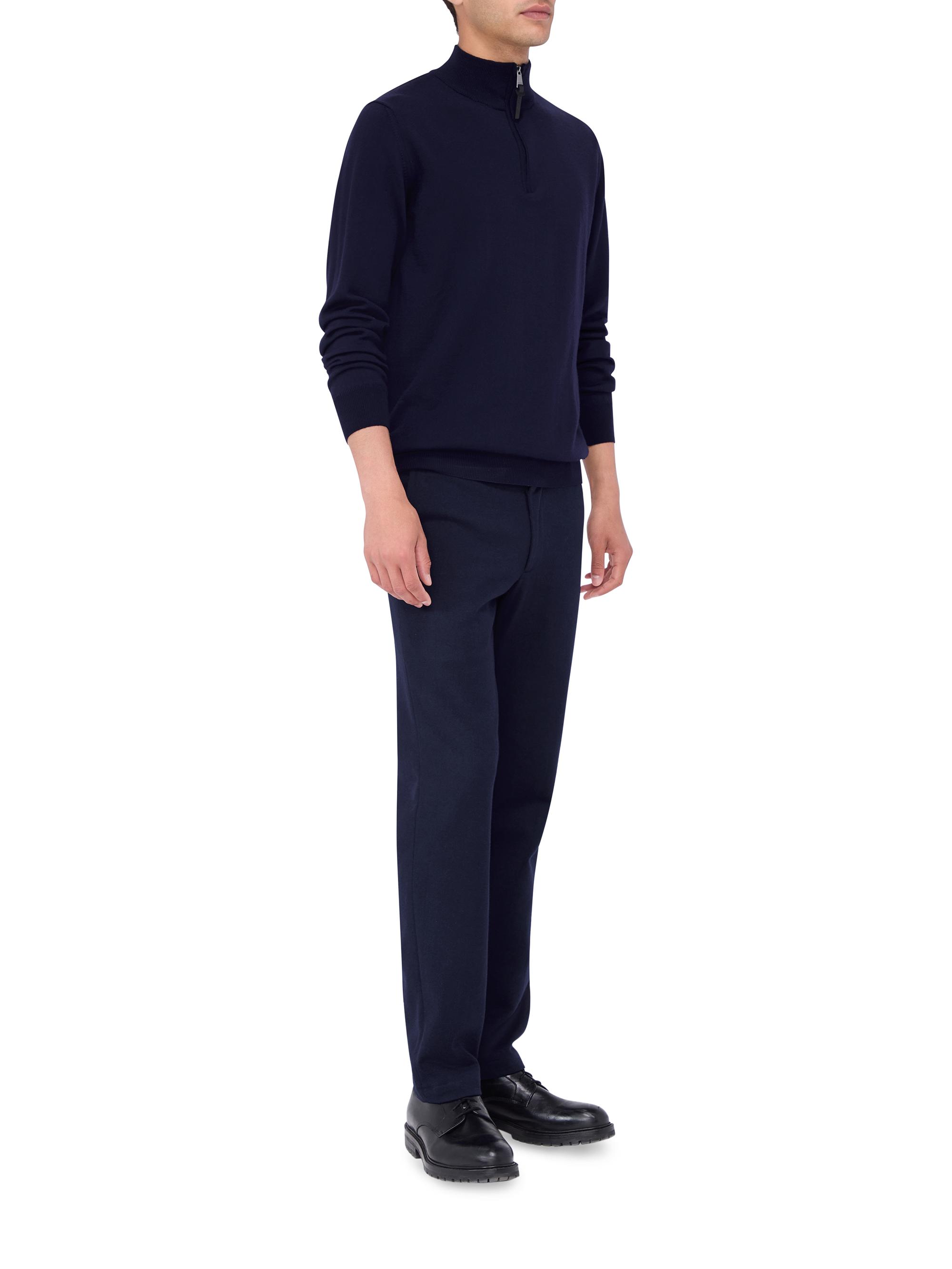 Bugatchi Men's Spencer Wool Half-Zip Sweater - Navy