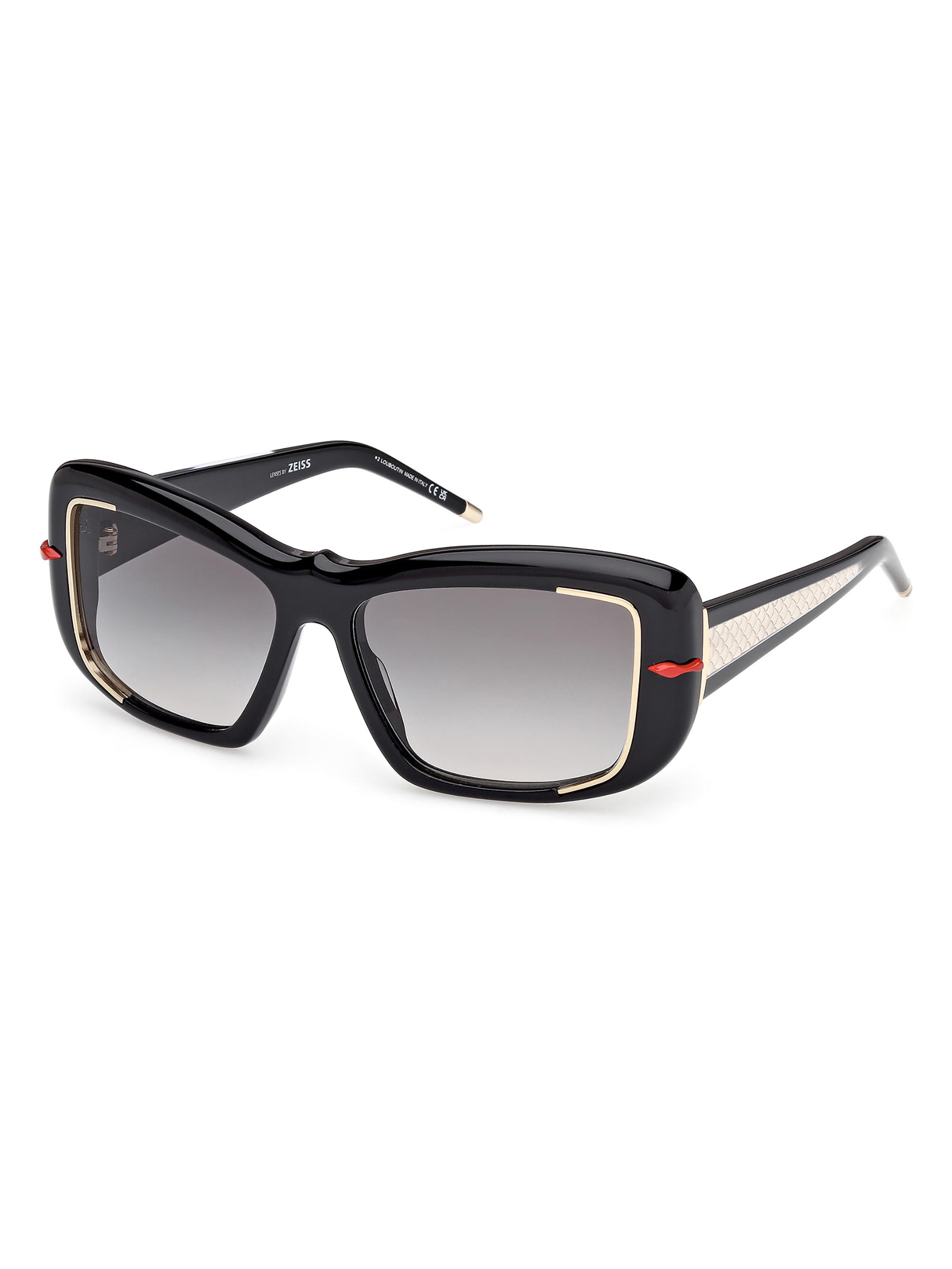 Christian Louboutin Women's 56MM Square Sunglasses - Black Gold Black