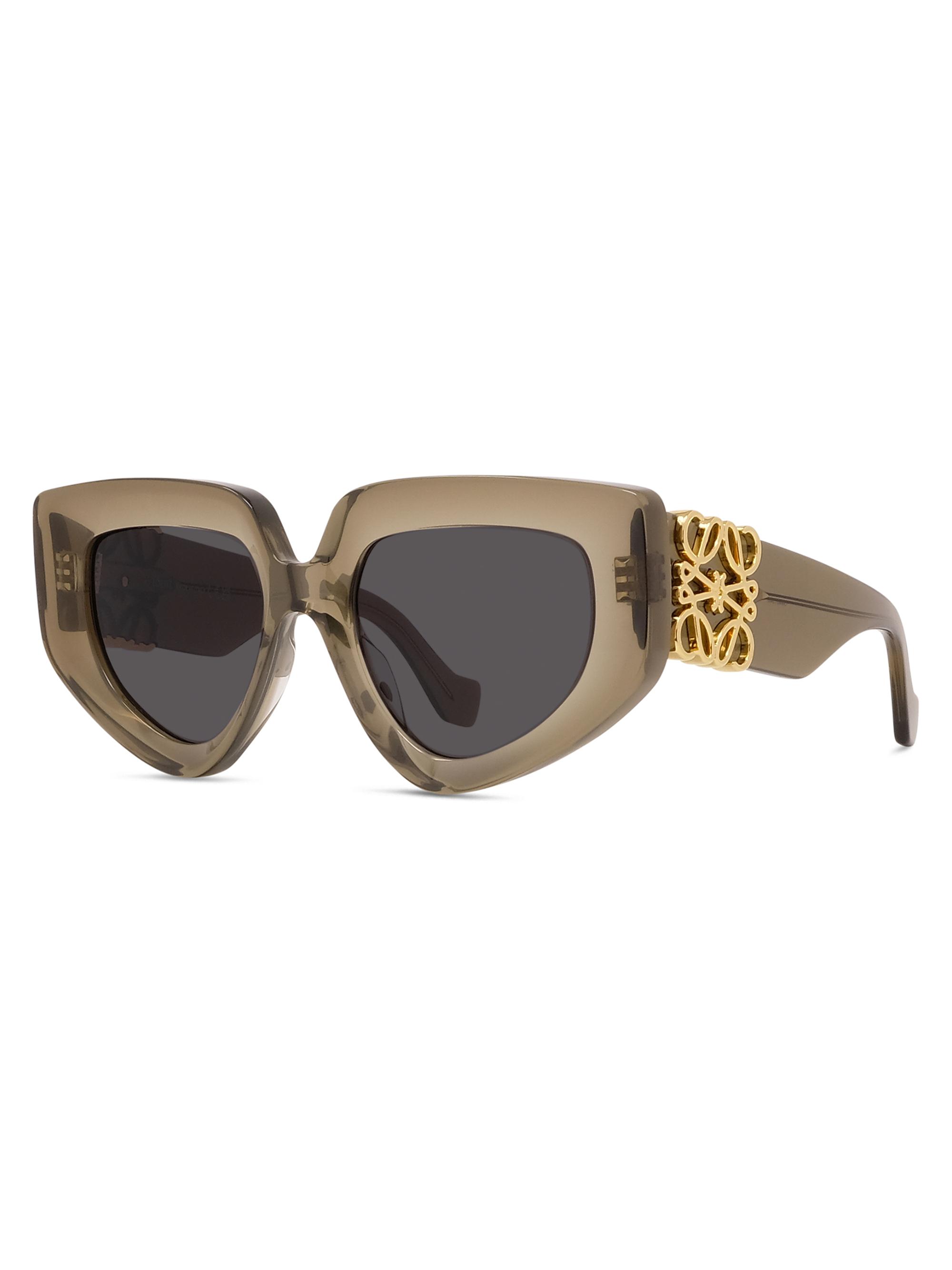 LOEWE Women's Anagram 51MM Geometric Sunglasses - Green Gold Black
