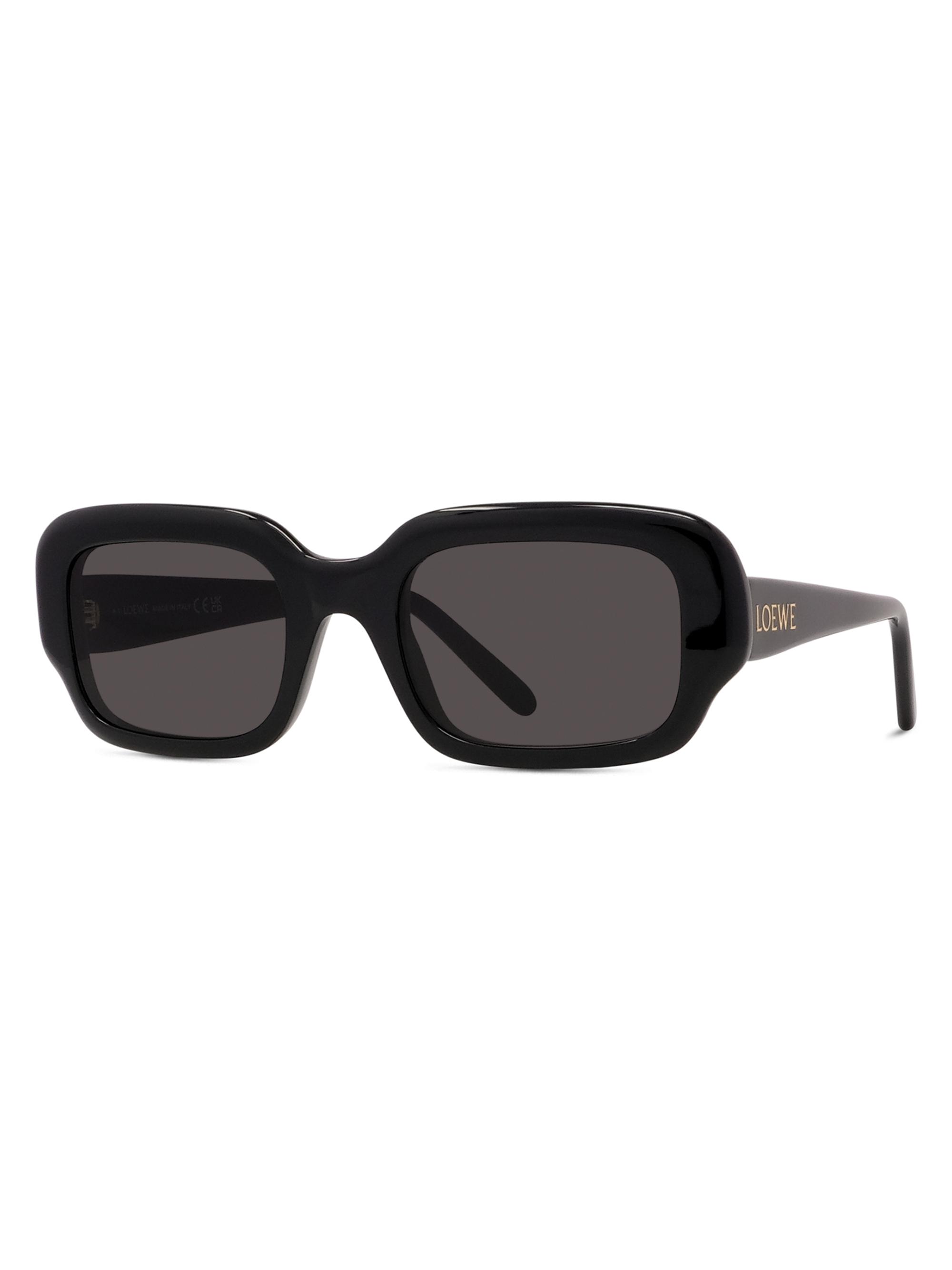 LOEWE Women's Slim 54mm Rectangular Sunglasses - Black Gold Black