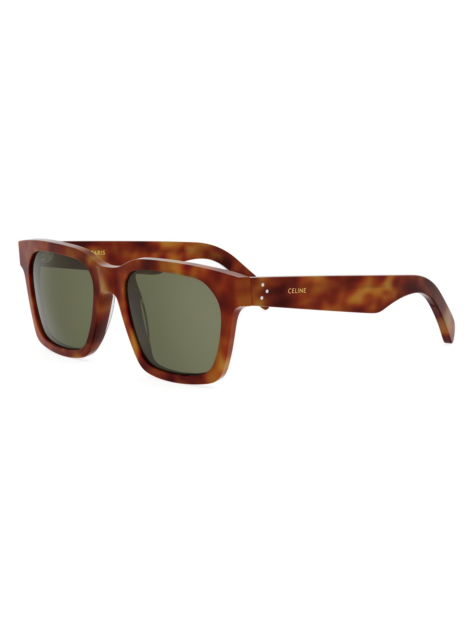 CELINE Men's 3 Dots 54MM Geometric Sunglasses - Red Havana And Green