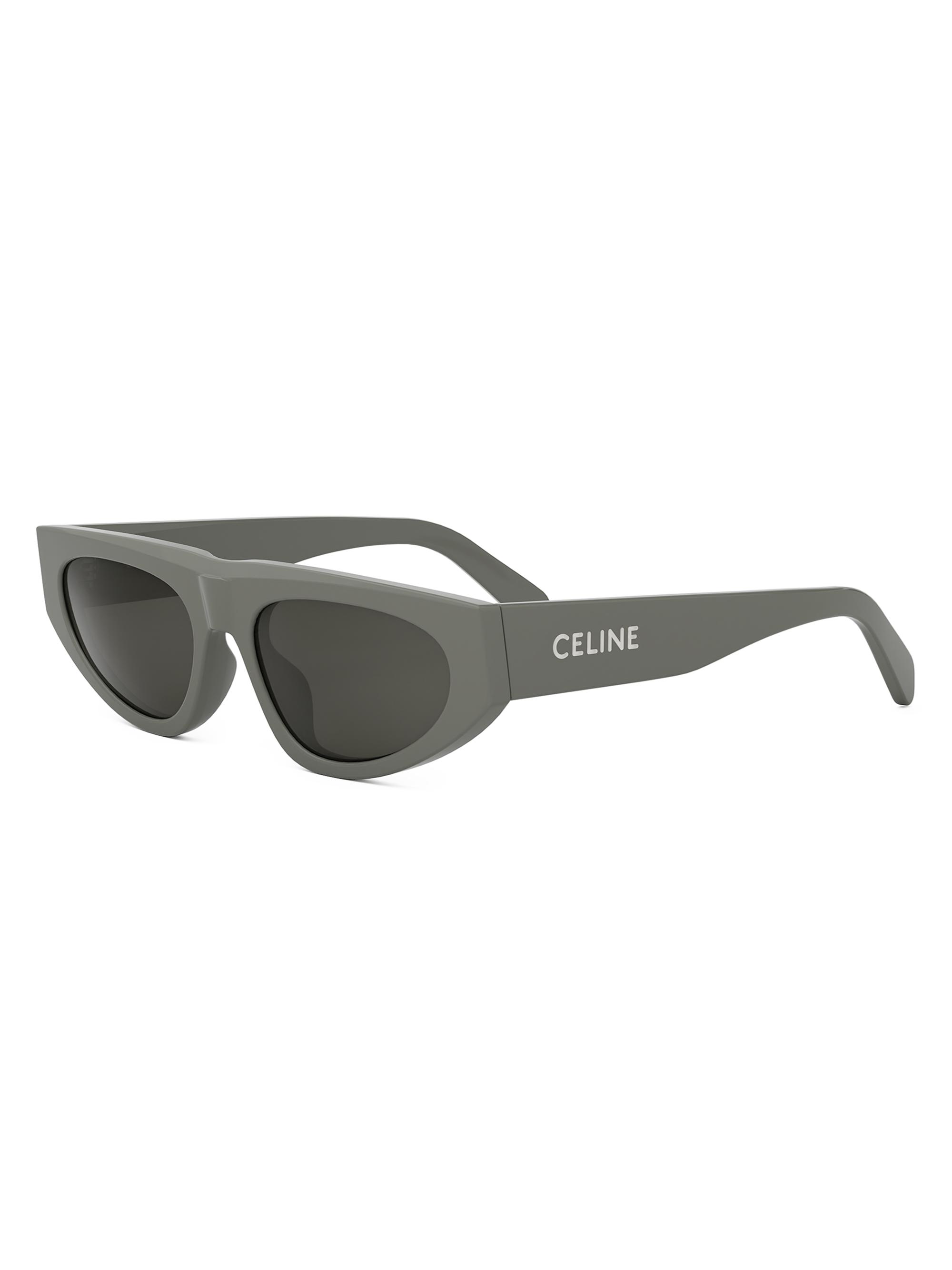 CELINE Men's Monochroms 55mm Geometric Sunglasses - Light Green Smoke