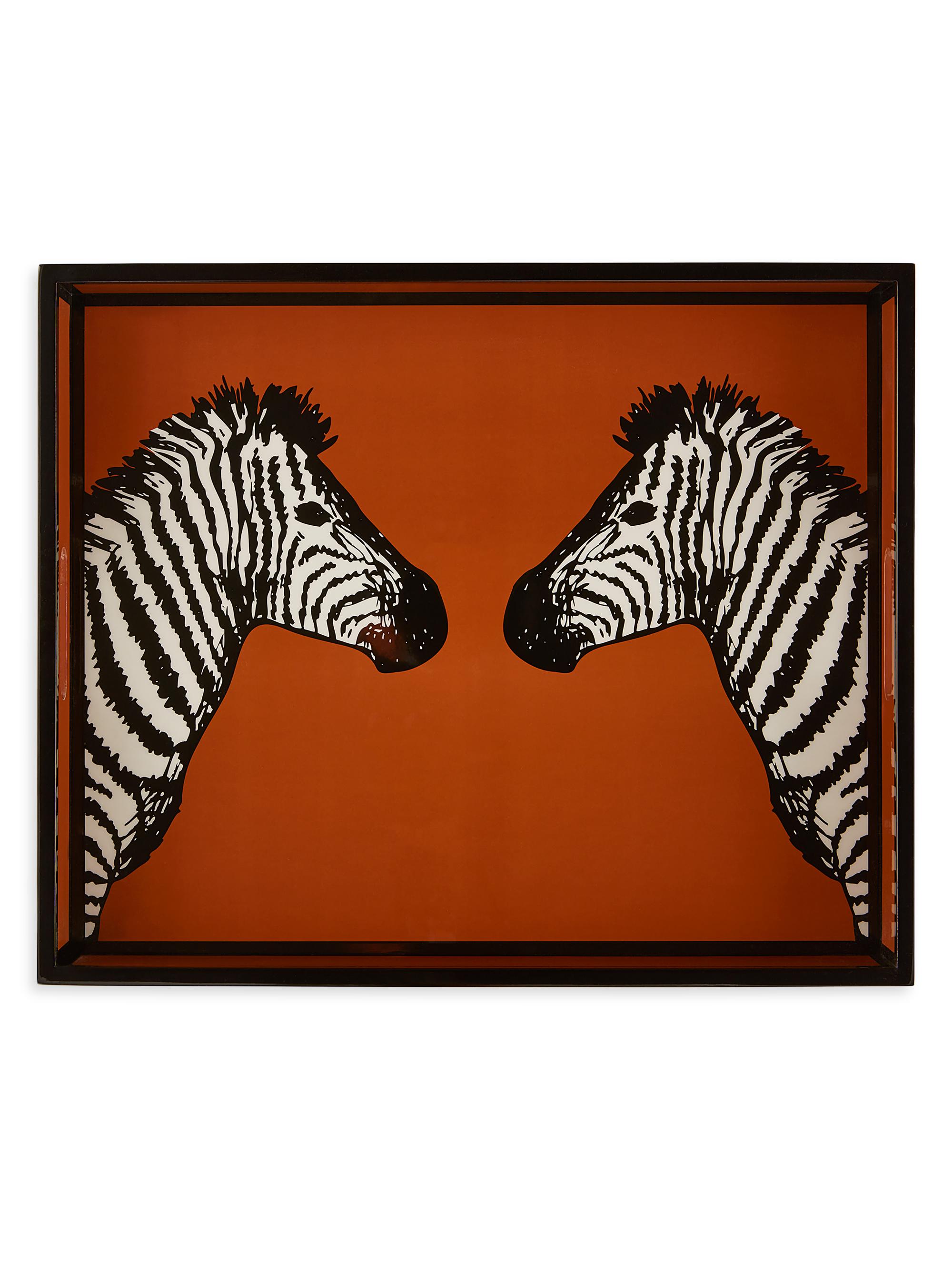Jonathan Adler Zebra Lacquer Tray - Orange