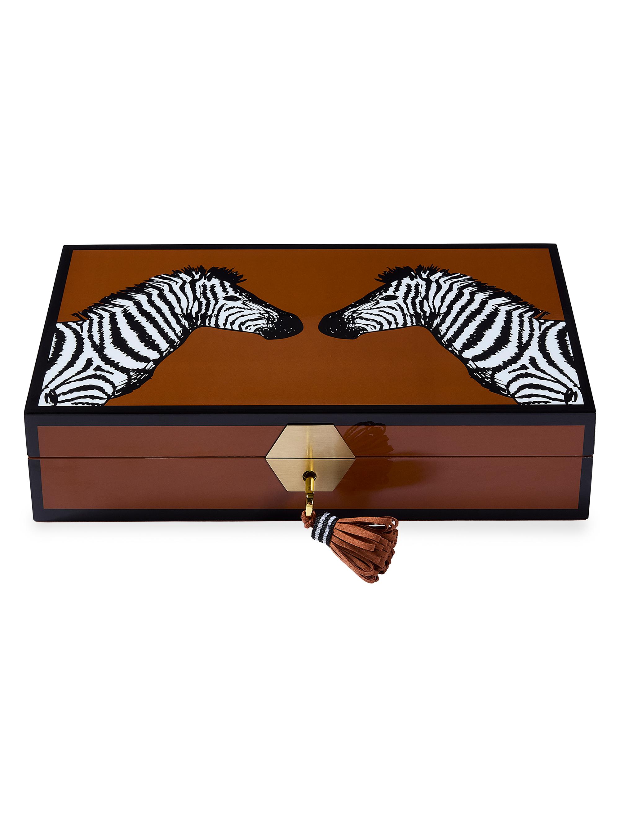 Jonathan Adler Zebra Lacquered Jewelry Box - Brown