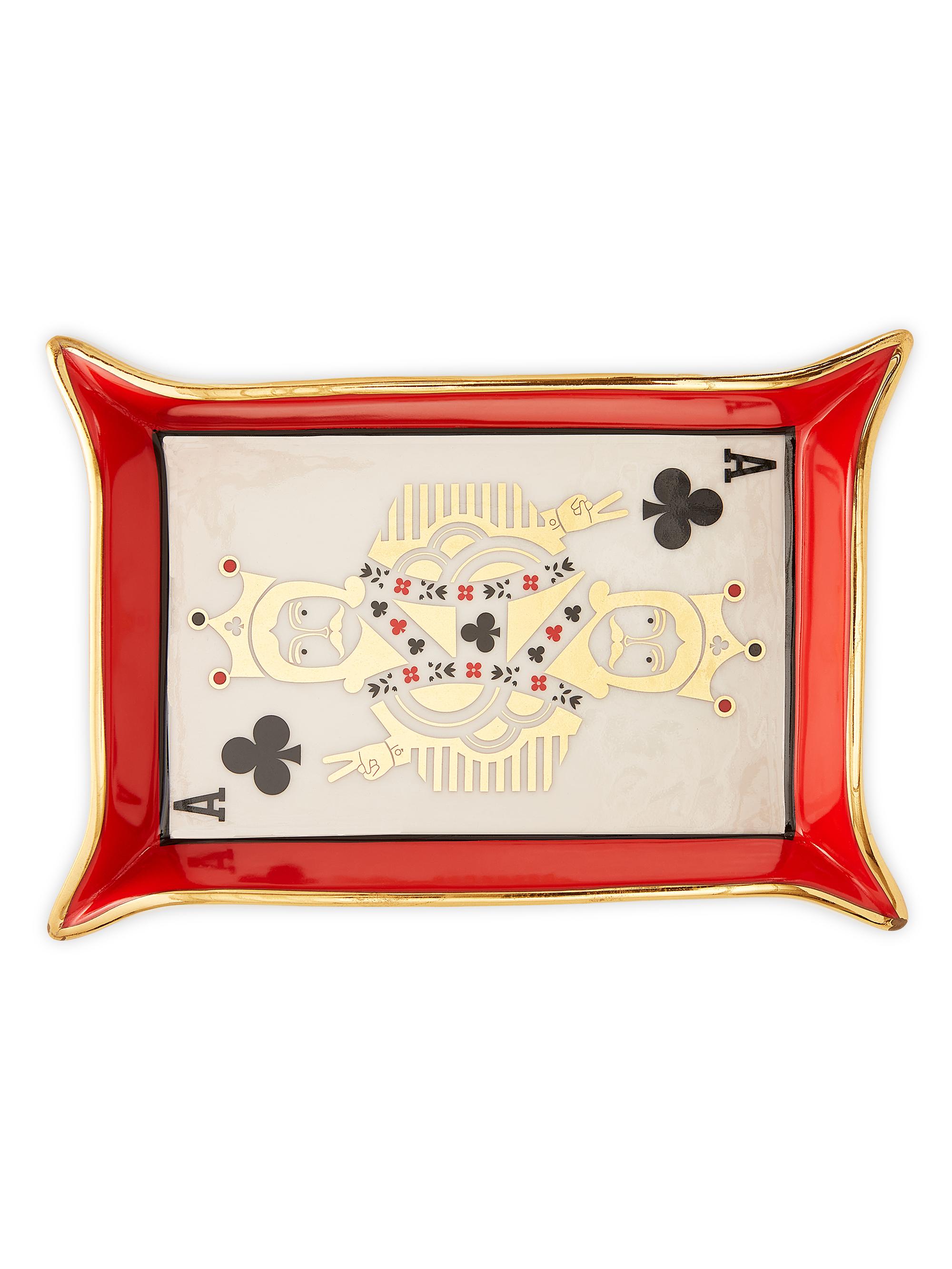 Jonathan Adler Dealer's Choice Porcelain Rectangular Tray - Red