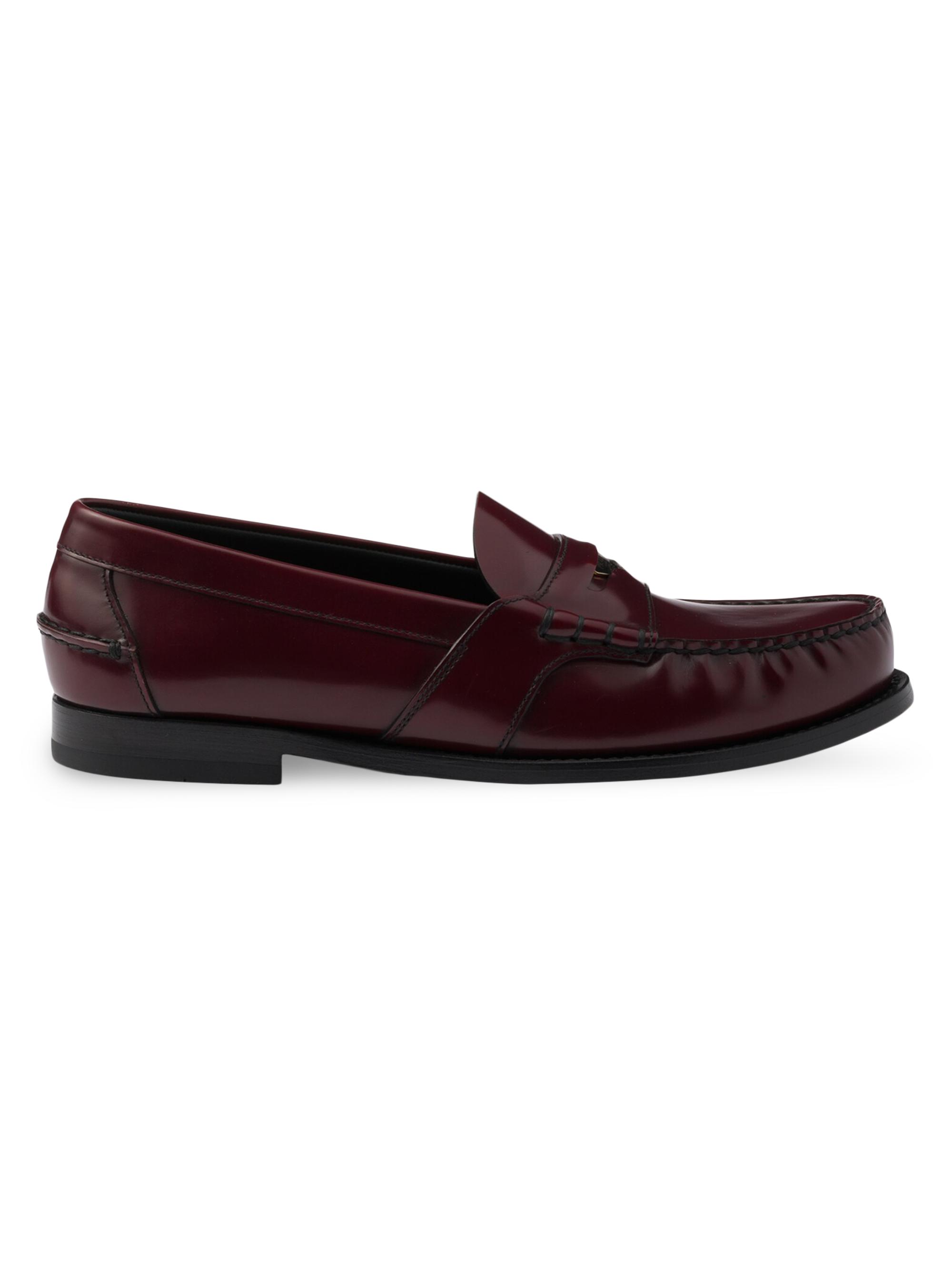 Prada Men's Brushed Leather Loafers - Black