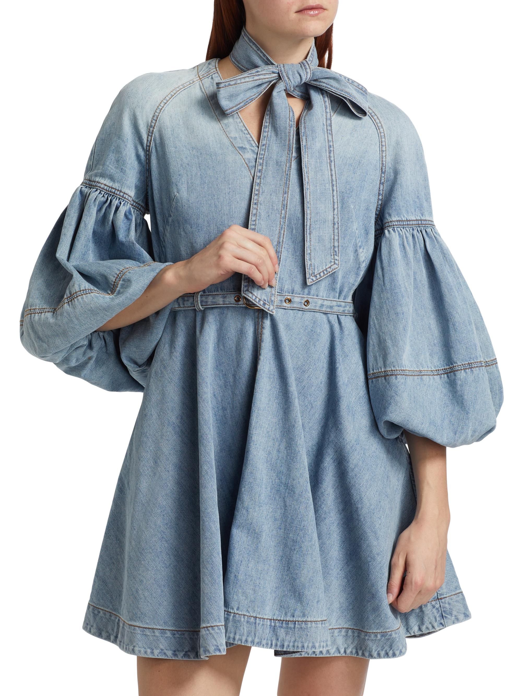 Zimmermann Tieneck Denim Minidress | Saks Fifth Avenue
