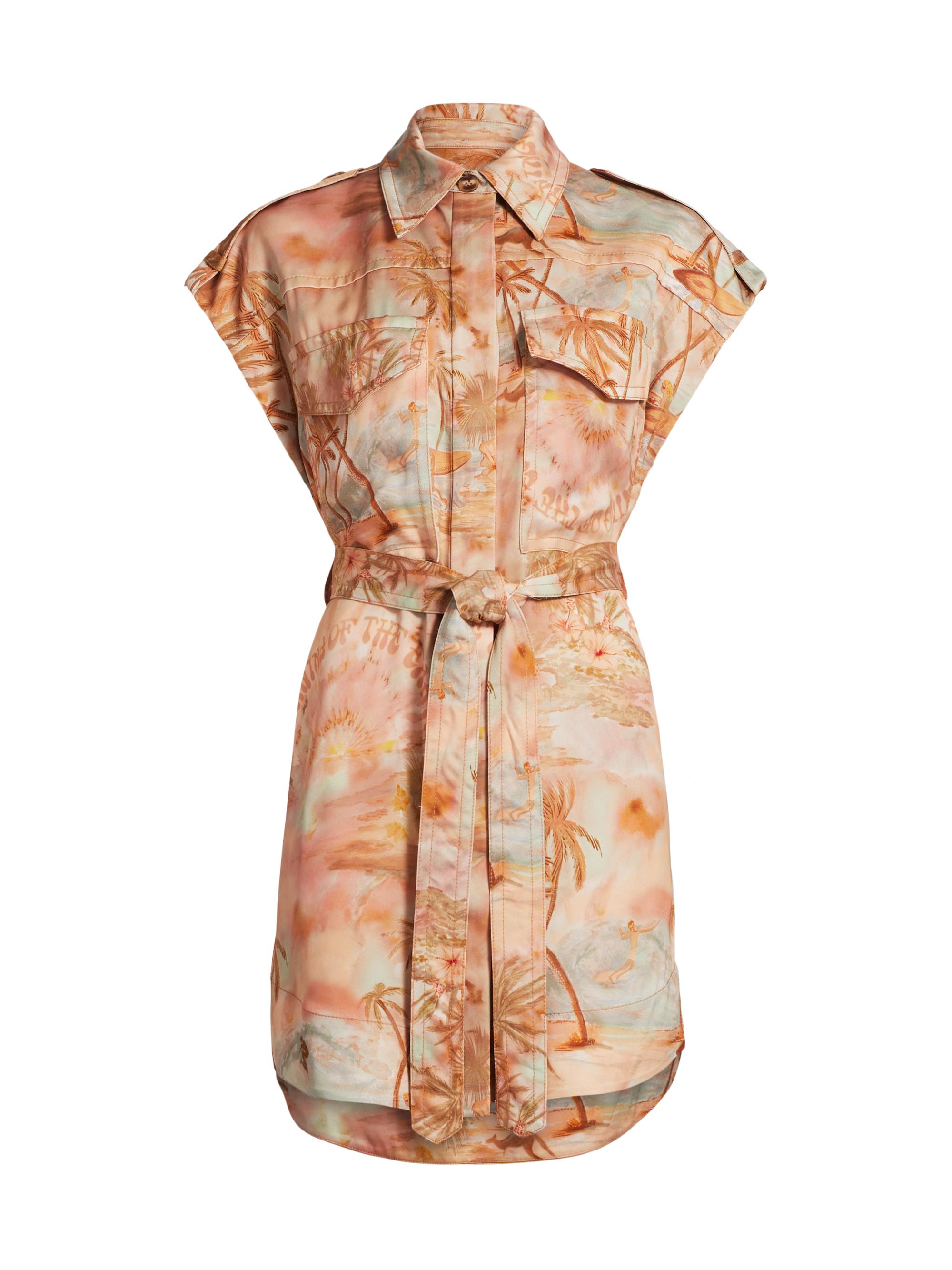 Zimmermann Women's Illuminate Printed Sleeveless Tunic Dress - Guava Morning