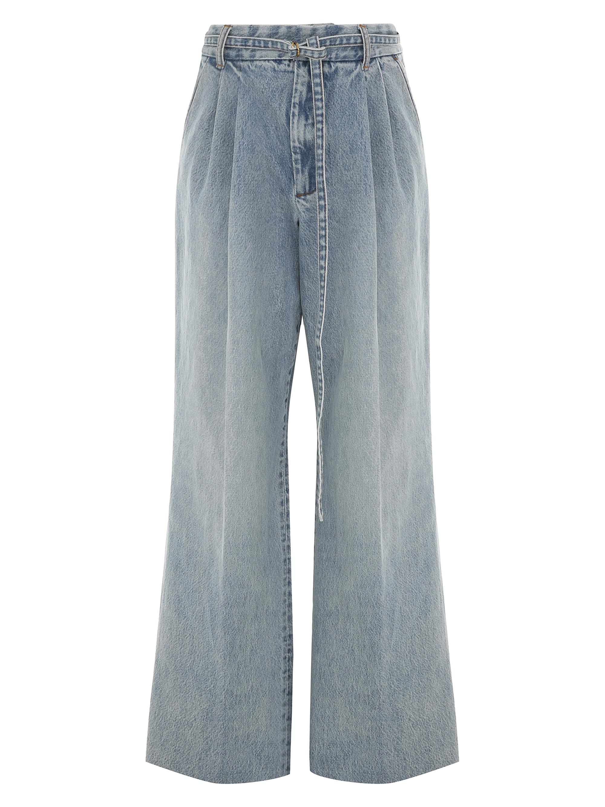 Zimmermann Tuck Silk Belted Wide-Leg Pants | Saks Fifth Avenue