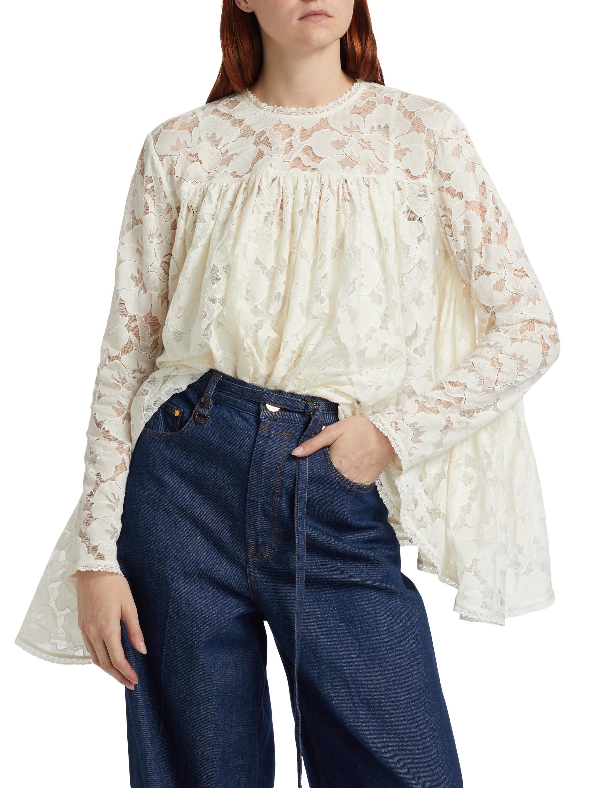 Zimmermann Illuminate Lace Gathered Top | Saks Fifth Avenue