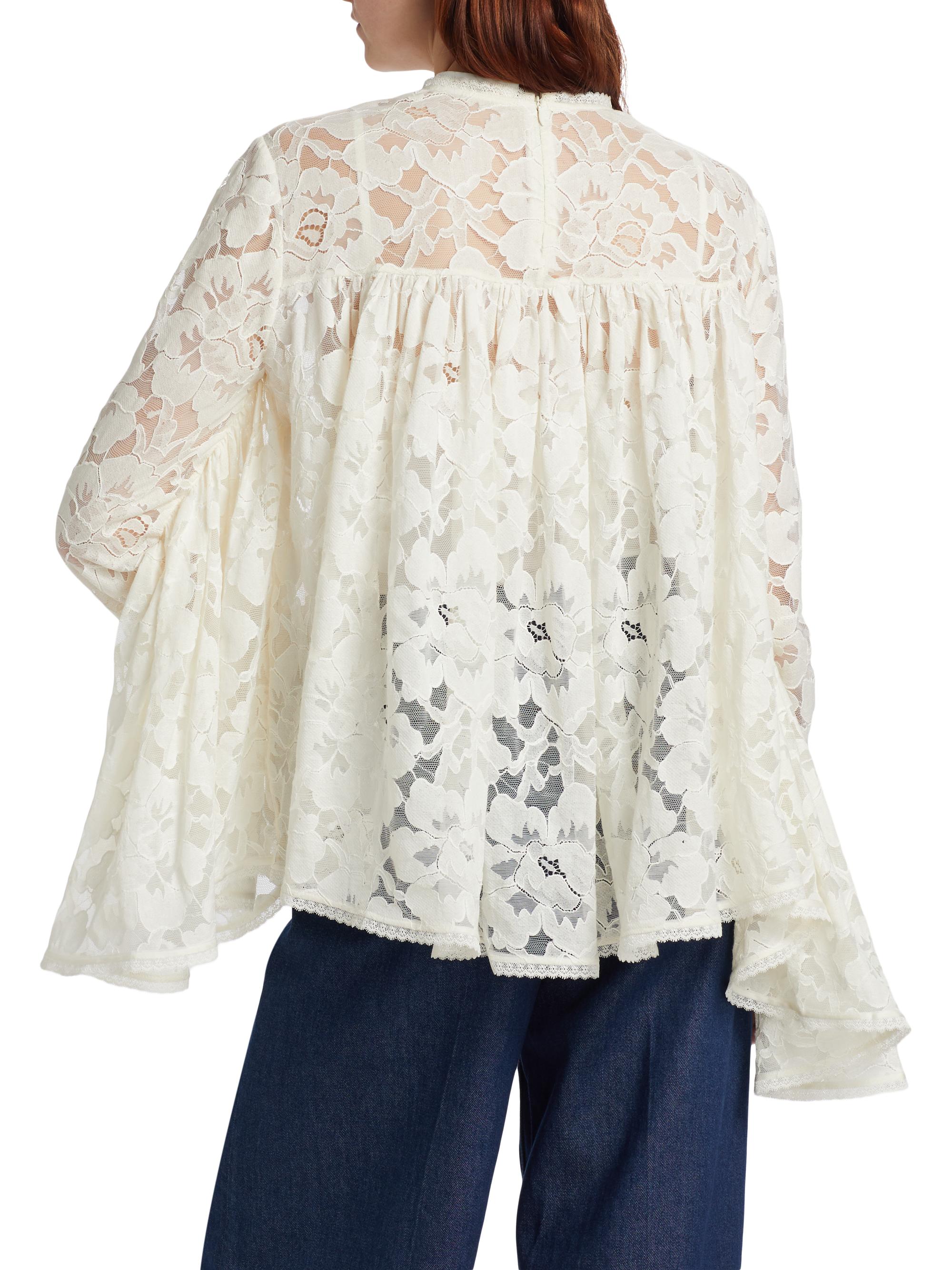 Zimmermann Illuminate Lace Gathered Top | Saks Fifth Avenue