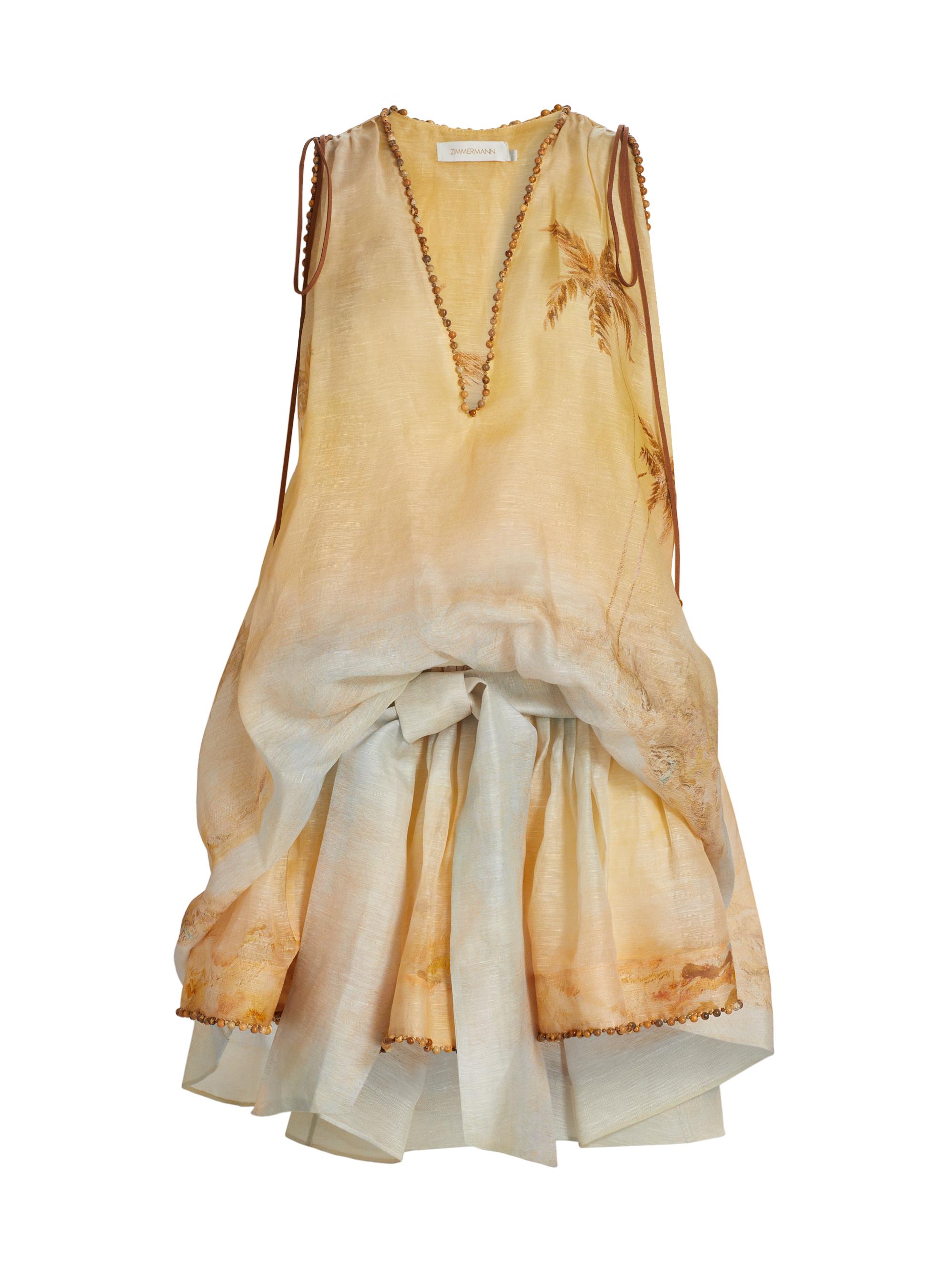 Zimmermann Women's Balance Plunge Minidress - Yellow Seascape