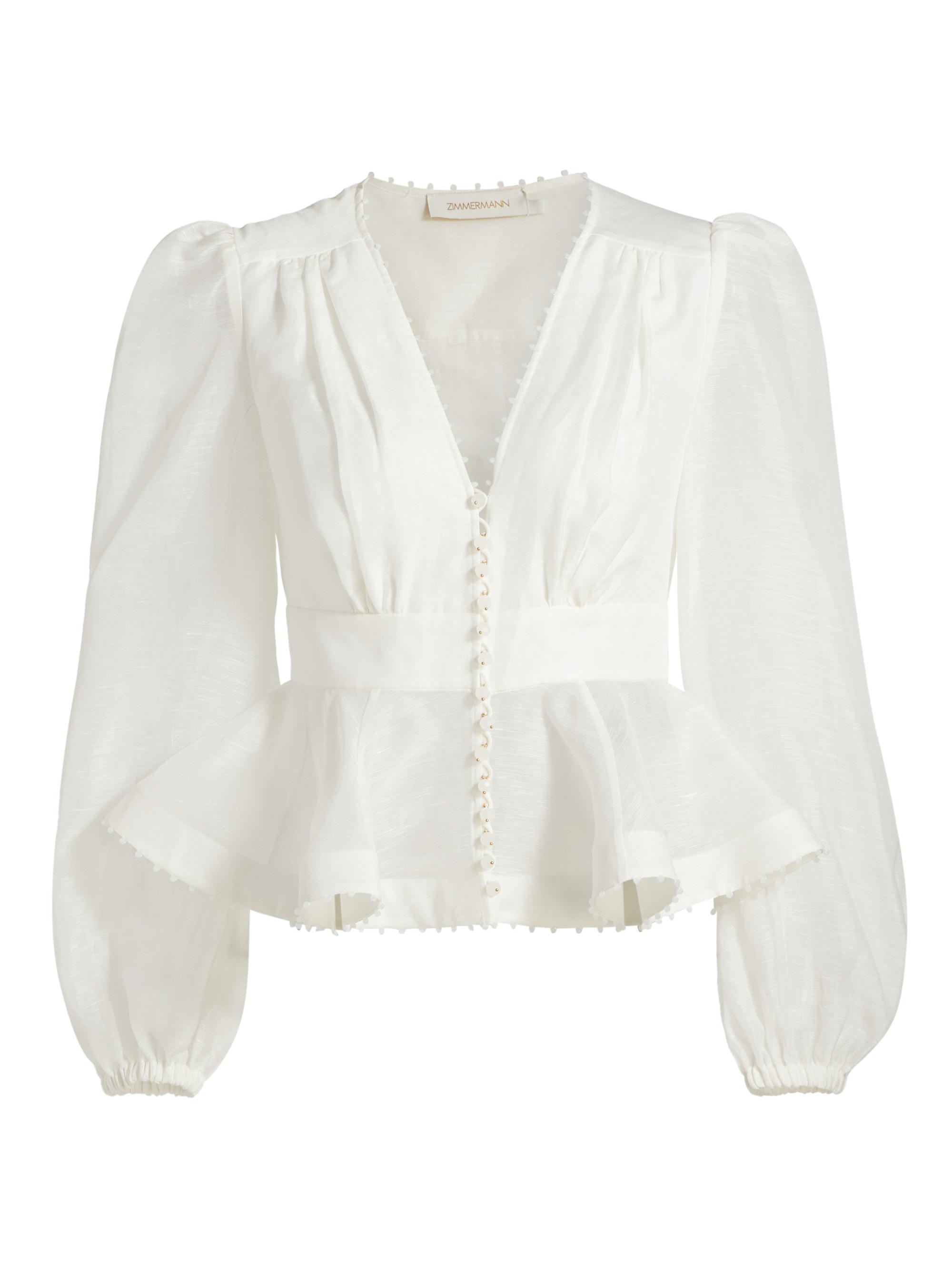 Zimmermann Women's Dawning V-Neck Beaded Blouse -