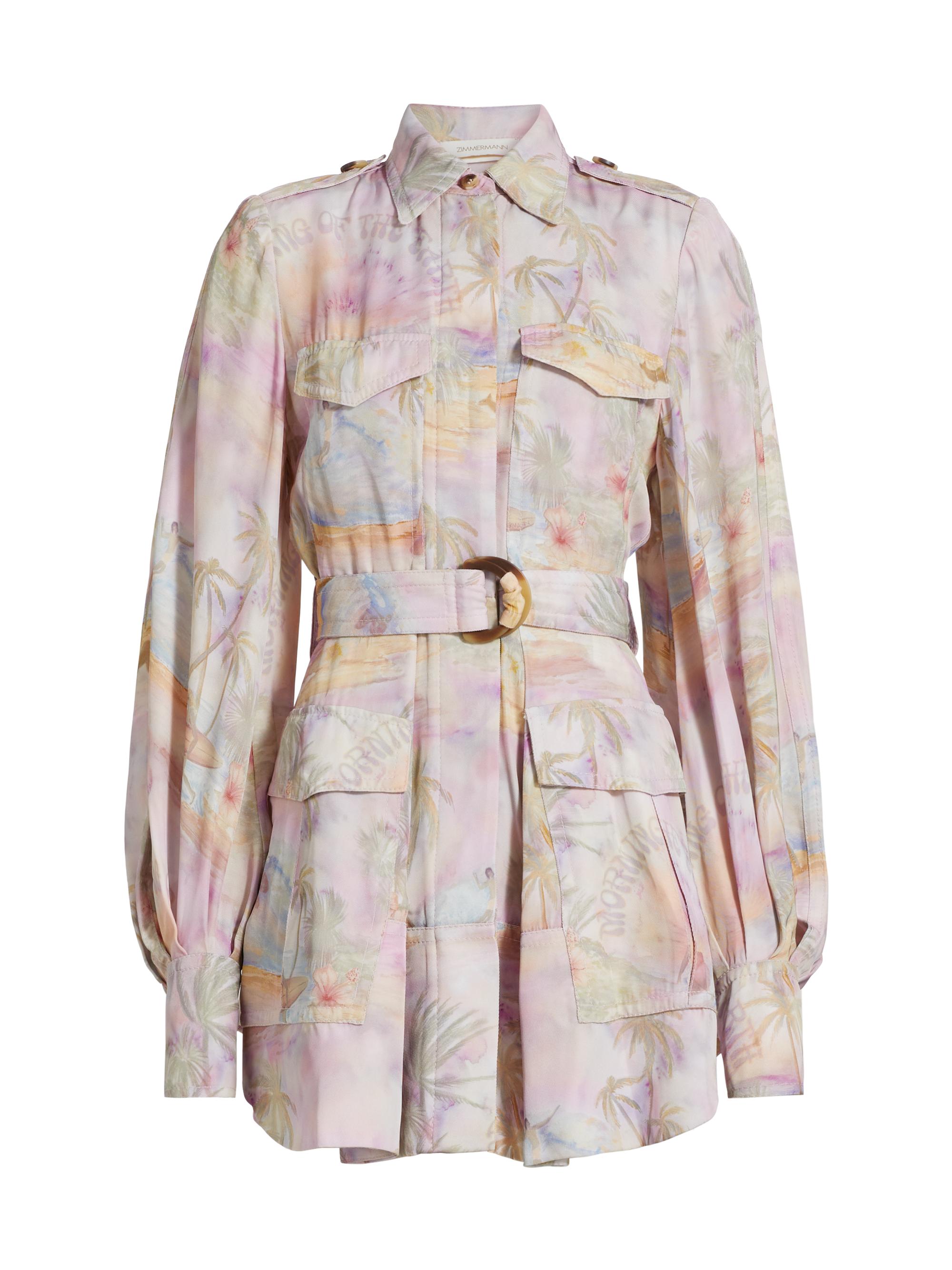 Zimmermann Women's Dawning Cargo Printed Minidress - Amethyst Morning