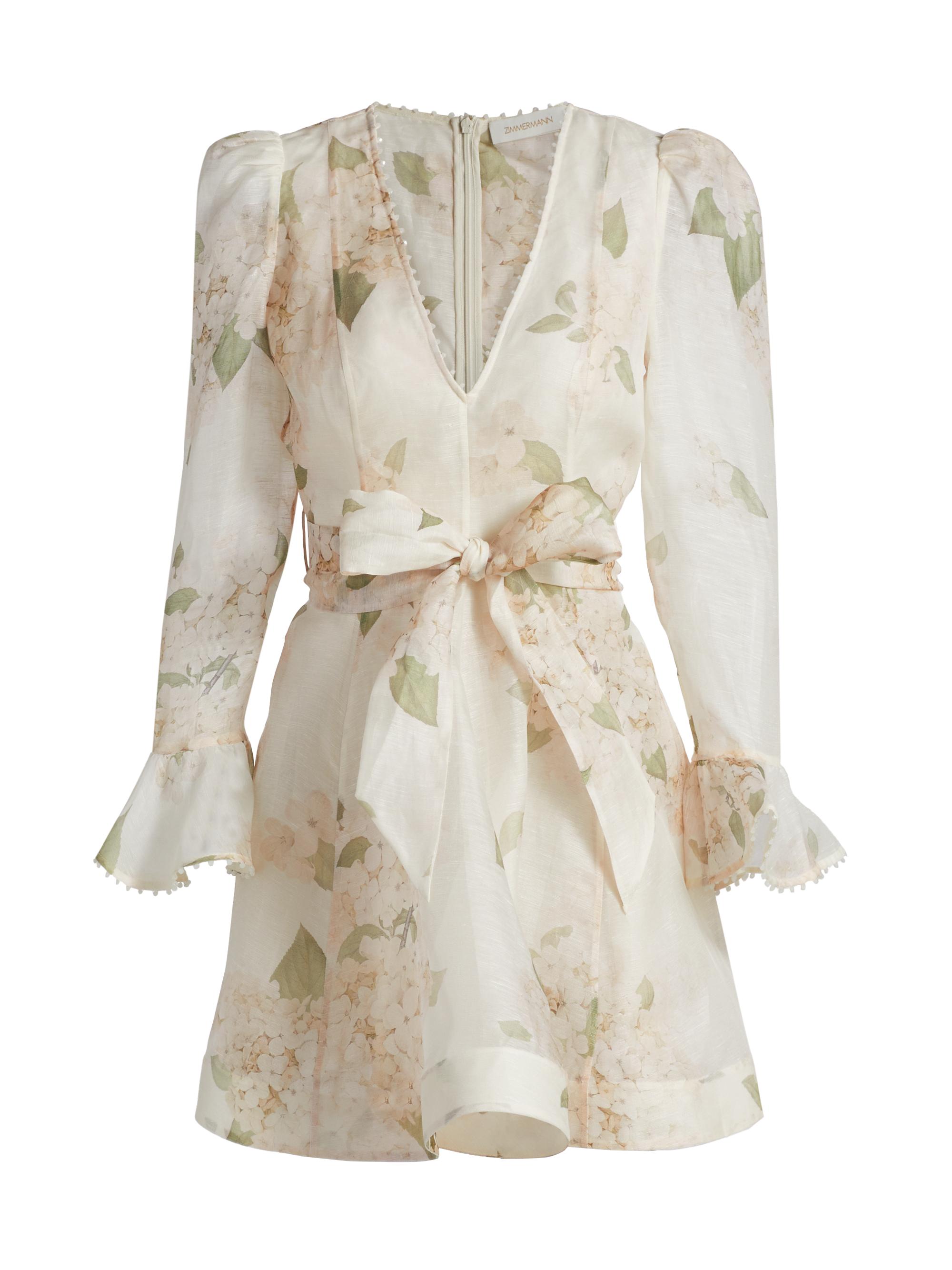 Zimmermann Balance Floral Linen-Silk Minidress | Saks Fifth Avenue
