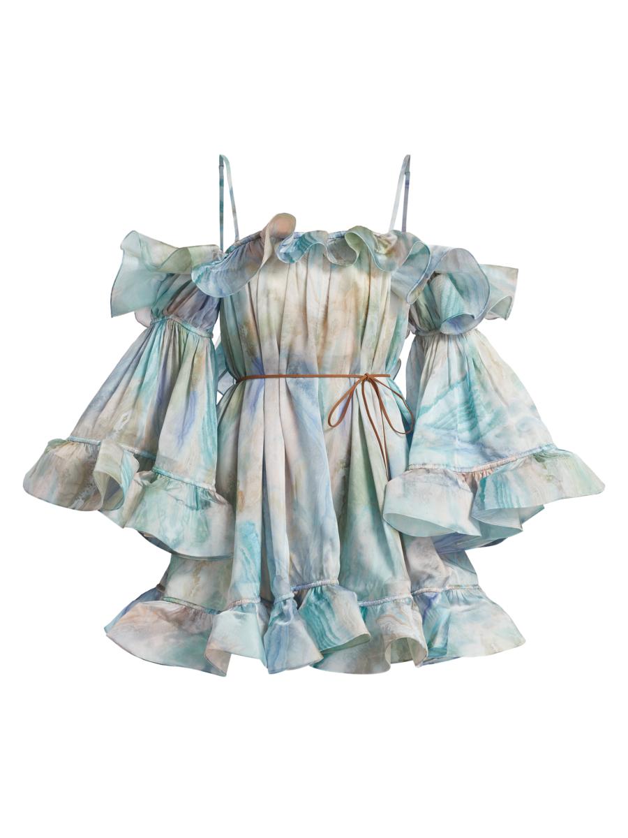 【Zimmermann】Illuminate Flounce ruffled silk minidress Illuminate Flounce ruffled silk minidress in multicoloured