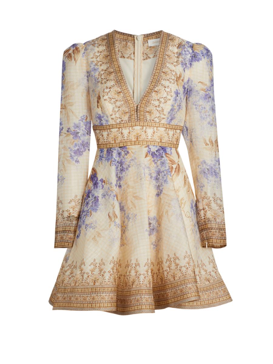 Zimmermann Dawning Plunge Minidress | Saks Fifth Avenue
