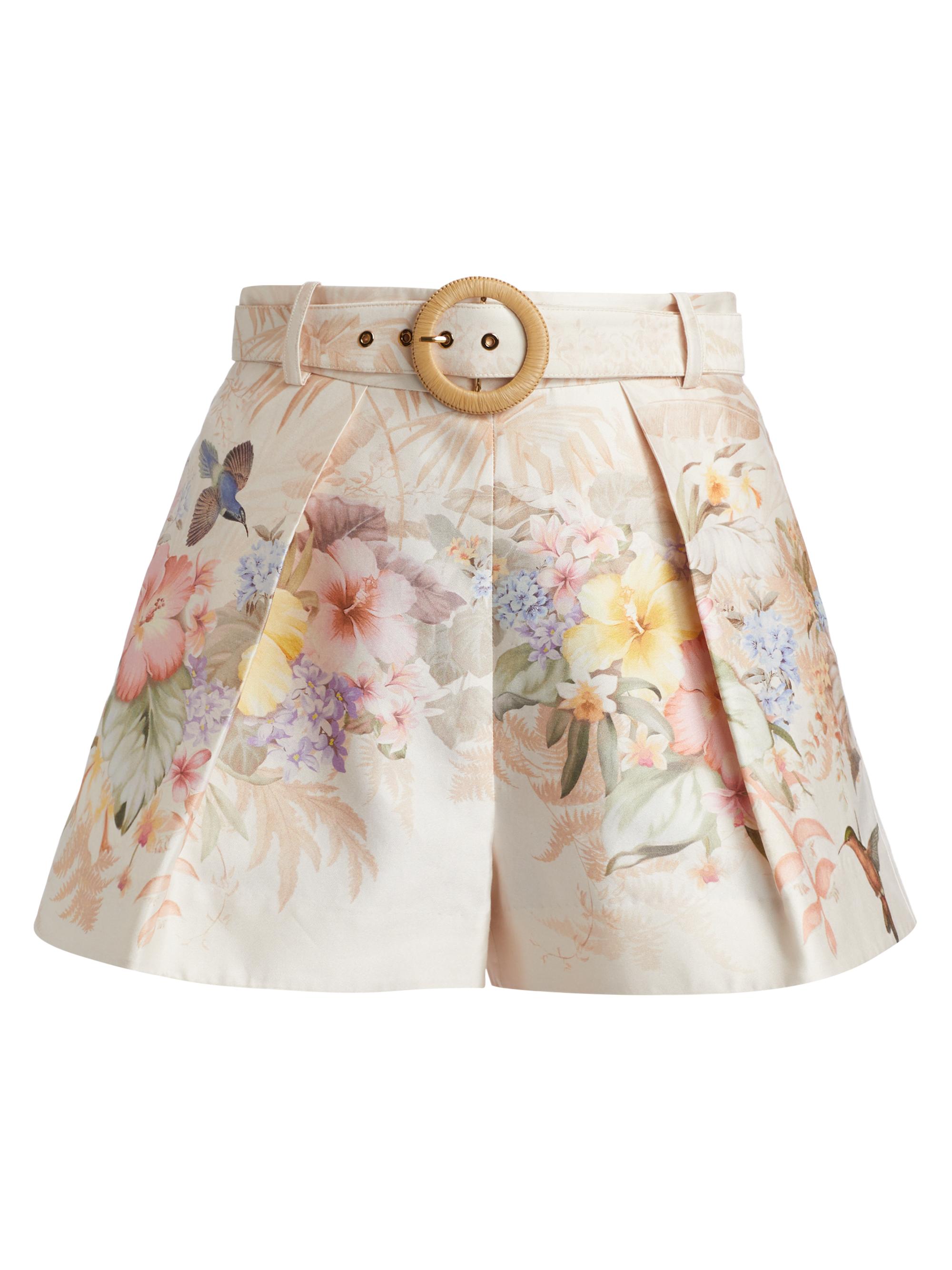 Zimmermann Women's Tuck Floral Pleated Shorts -  Tropical