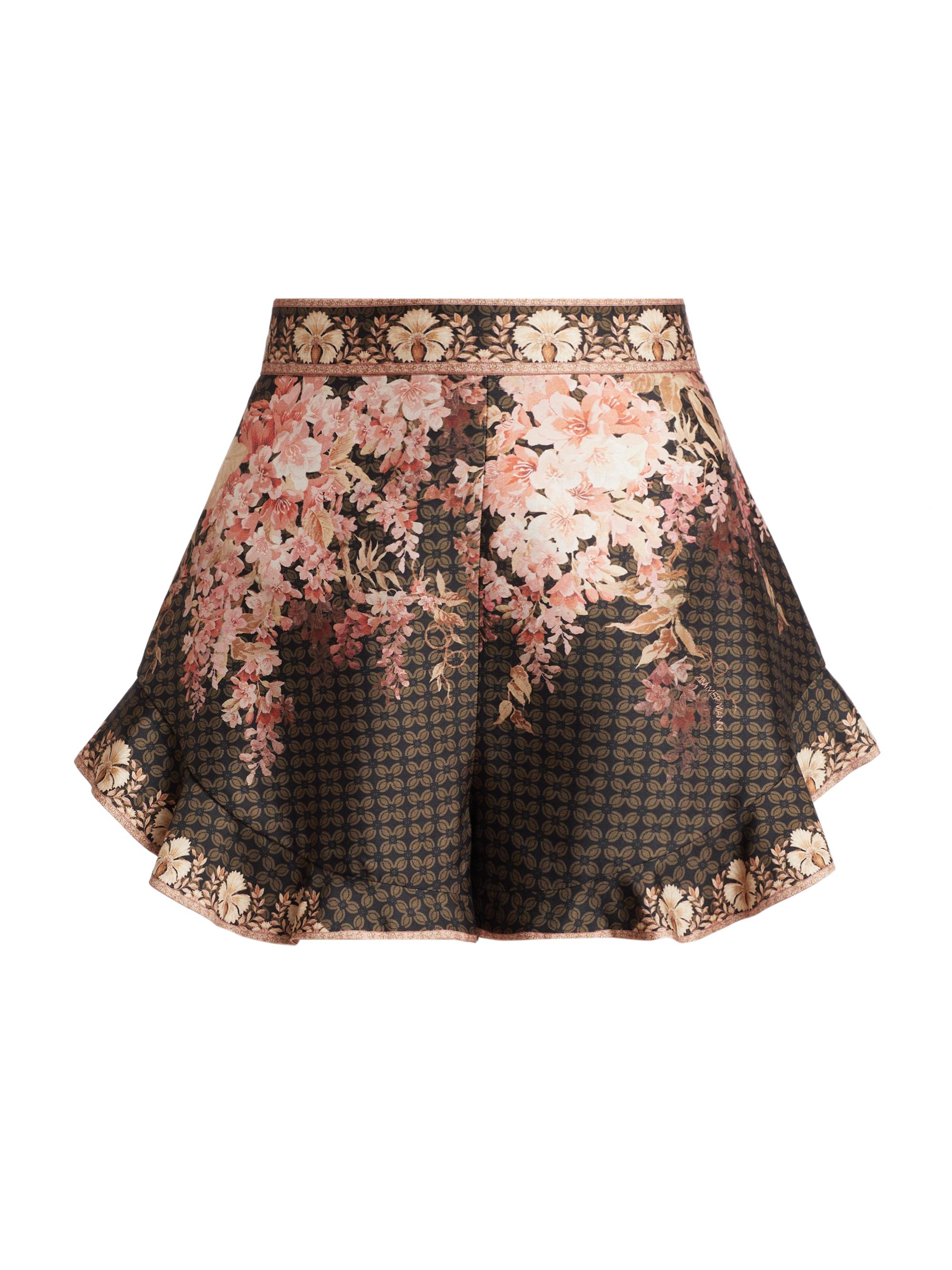 Zimmermann Women's Floral Print Flutter Shorts - Black Floral