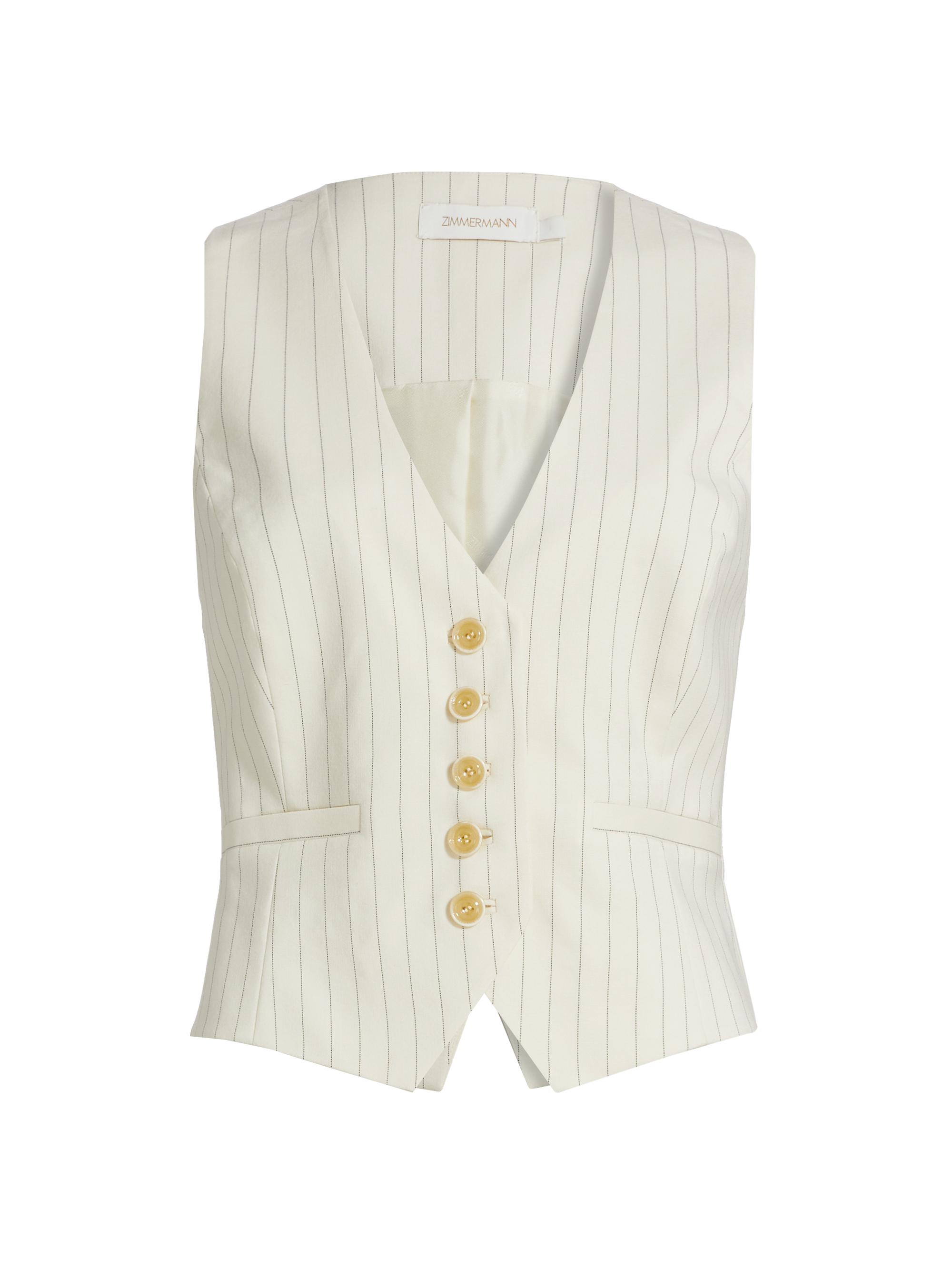 Zimmermann Women's Illuminate Pinstripe Waistcoat - Cream