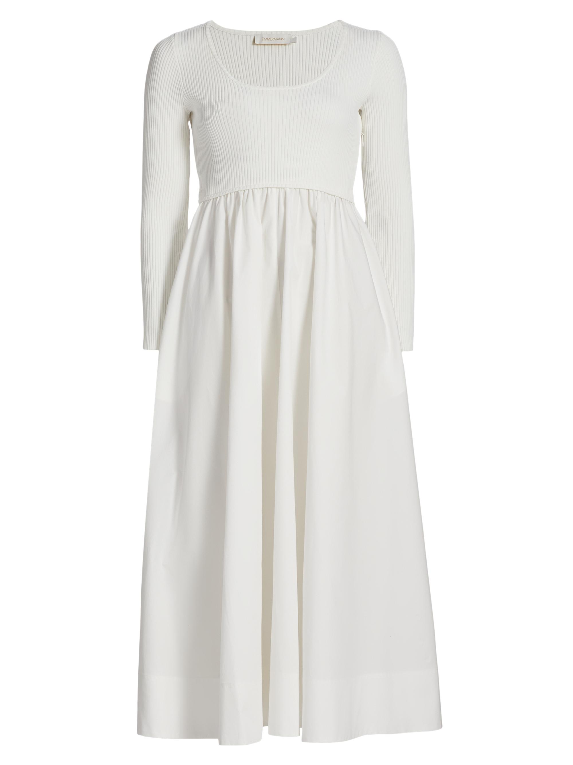 Zimmermann Women's Scoopneck Mixed-Media A-Line Midi-Dress -