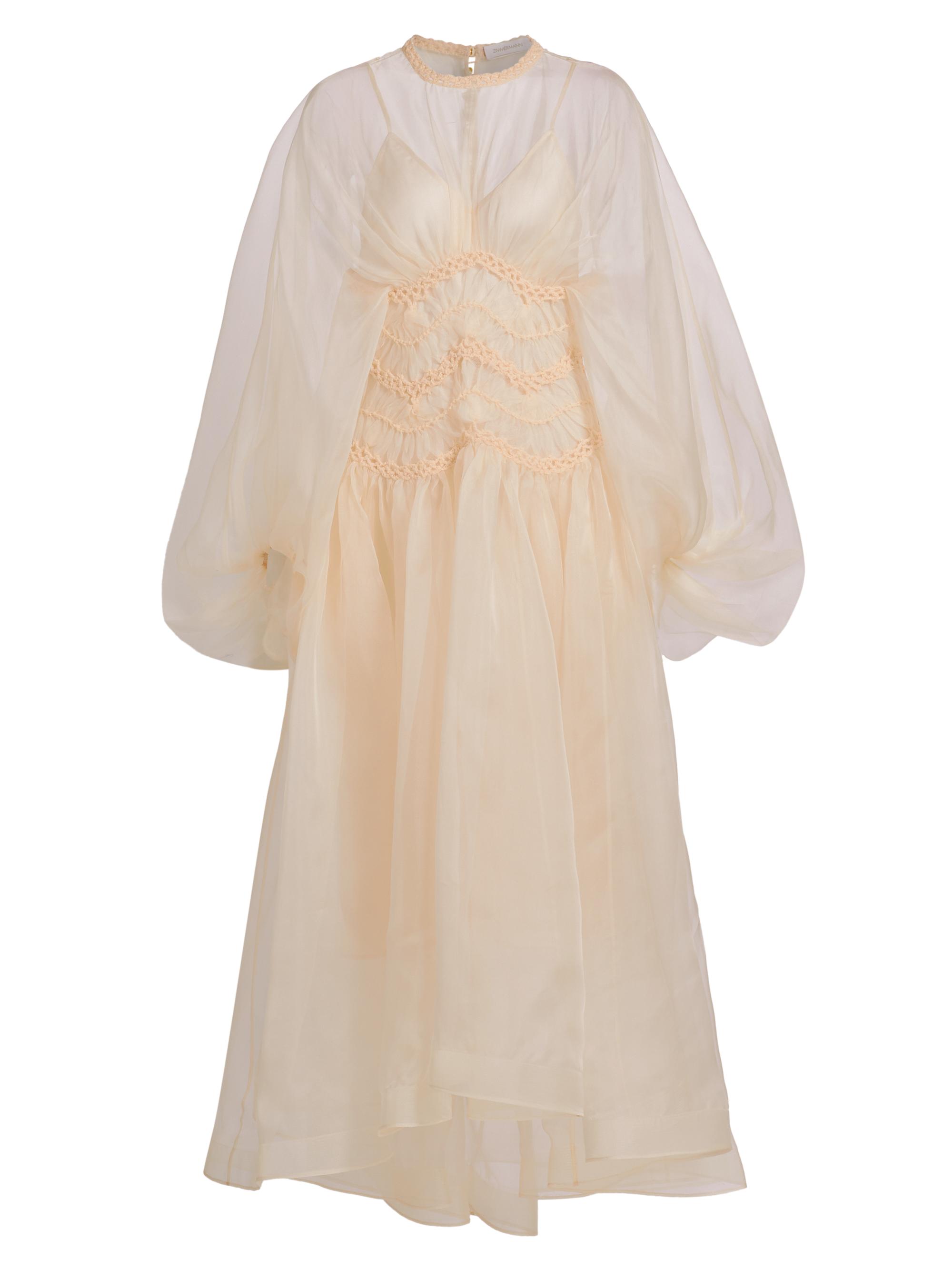 Zimmermann Women's Illuminate Macrame Silk Gown - Cream