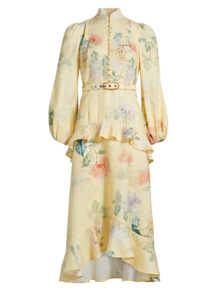 【Zimmermann】ILLUMINATE PEPLUM MINI DRESS ペプラム ミニ Illuminate Peplum Mini Dress Peach Hydrangea Online | Zimmermann