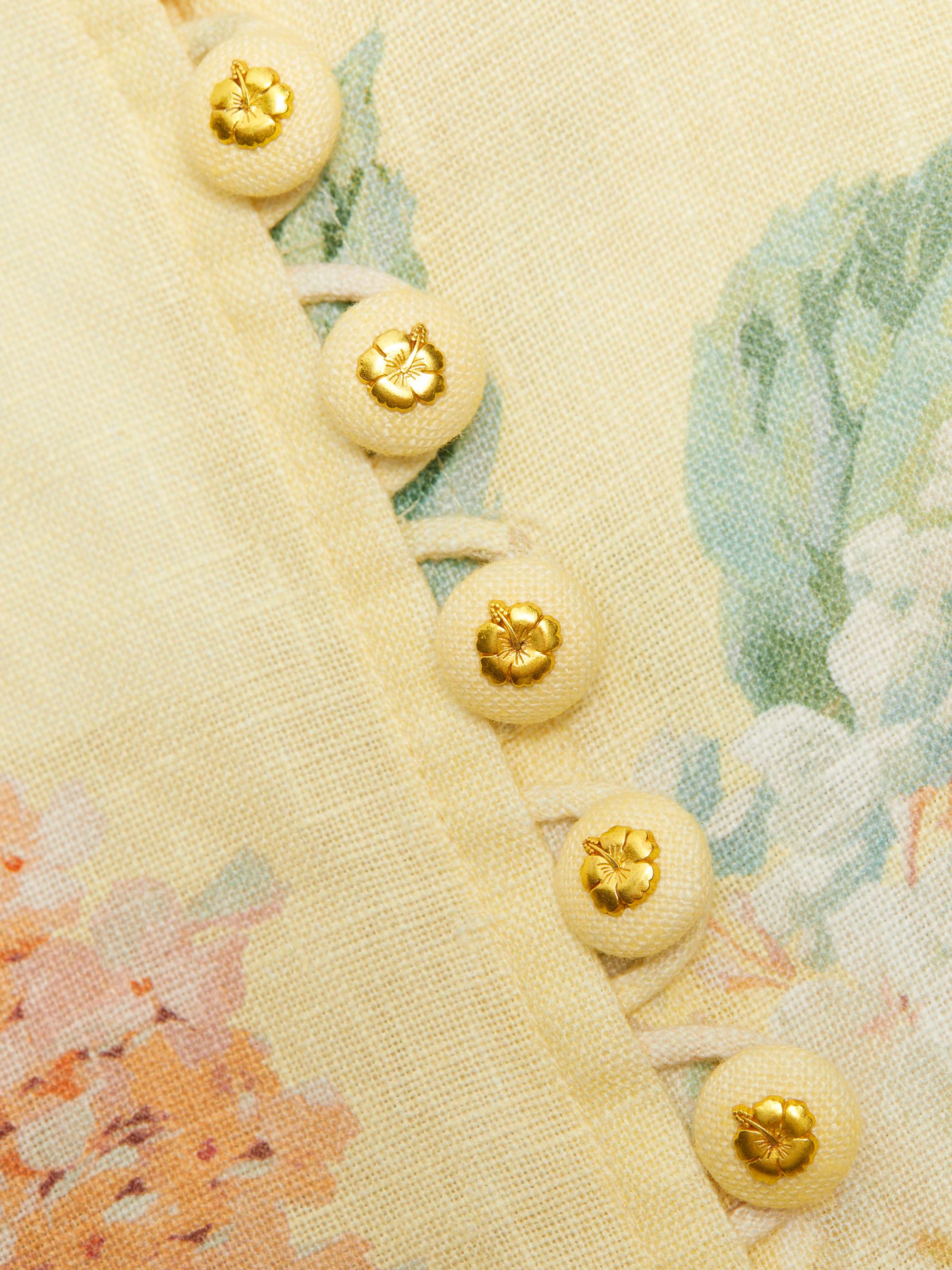 ZIMMERMANN フラワープリントリネンベアオールインワン ZIMMERMANN