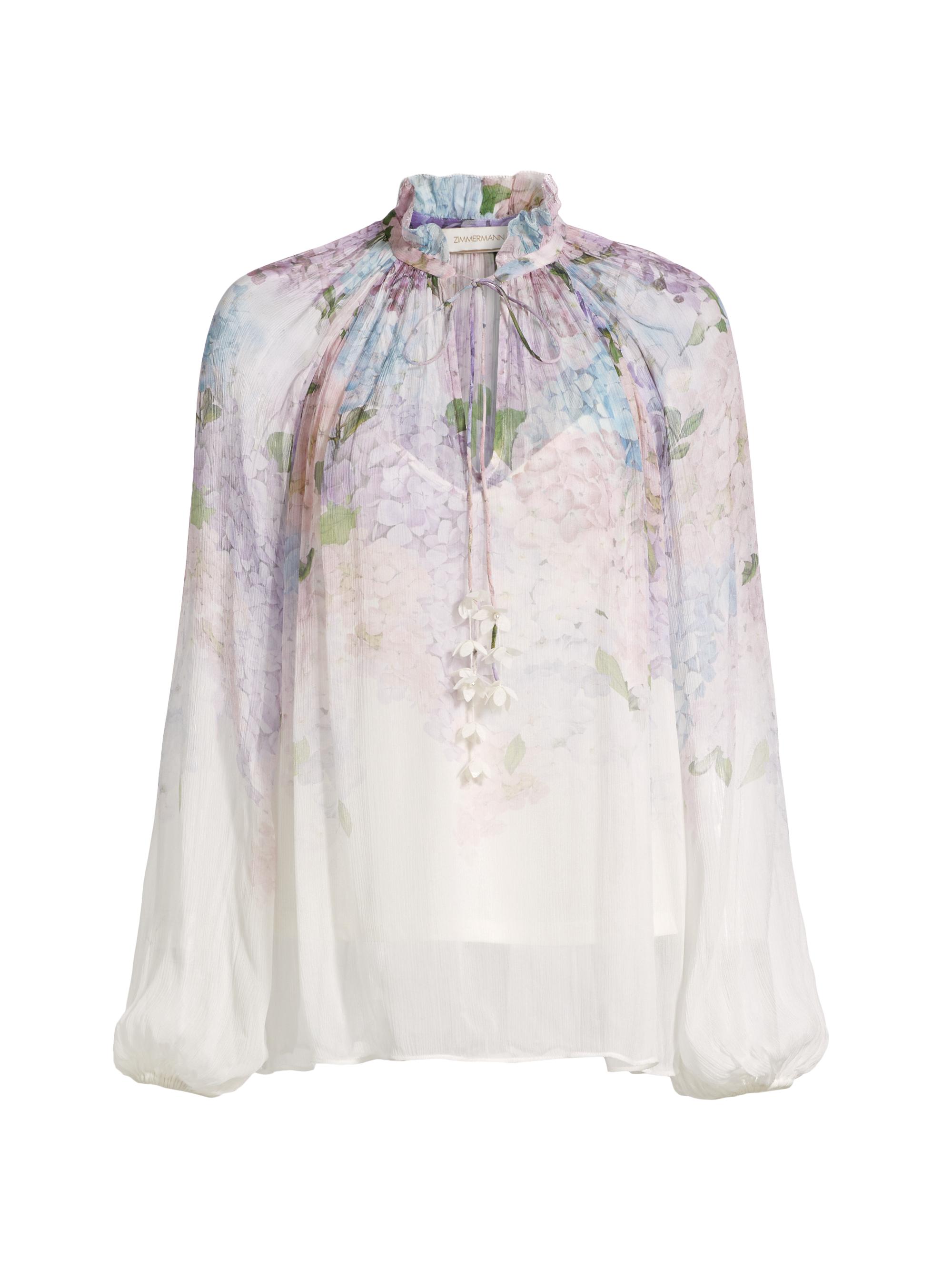 Zimmermann Women's Dawning Billow Blouse - Multi Hydrangea
