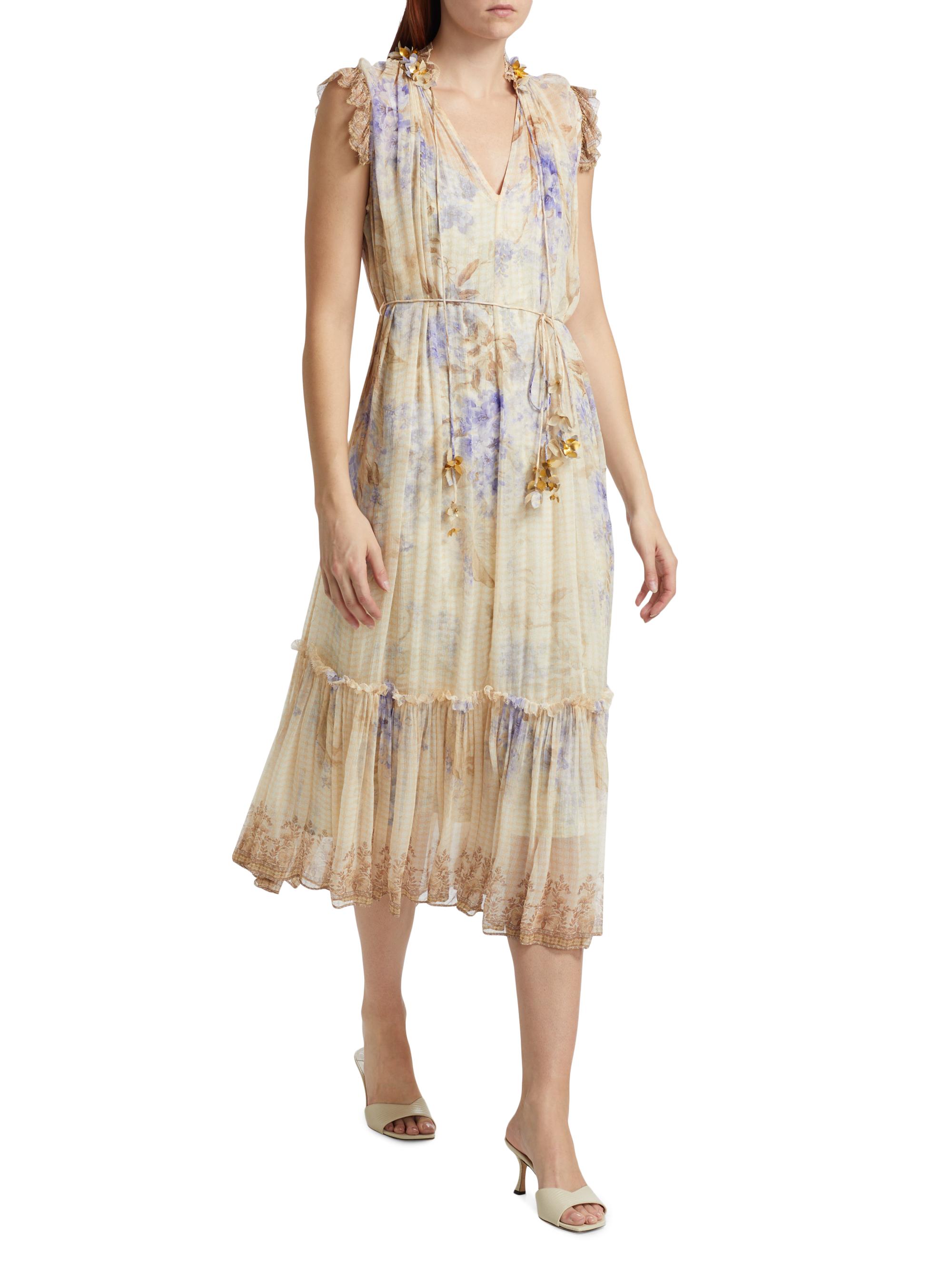 Zimmermann Dawning Flutter Midi-Dress | Saks Fifth Avenue