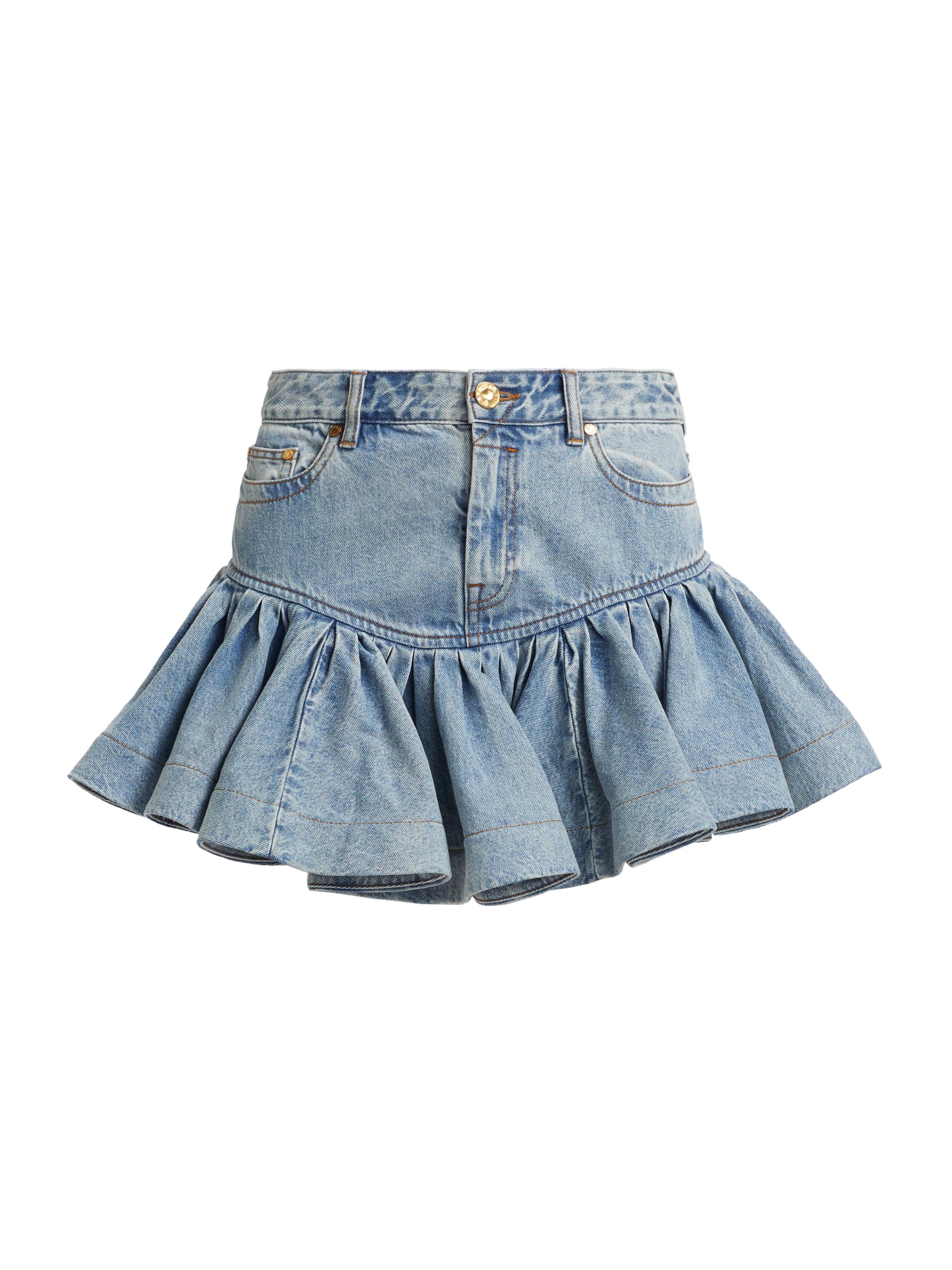 Zimmermann Denim Frill Miniskirt | Saks Fifth Avenue