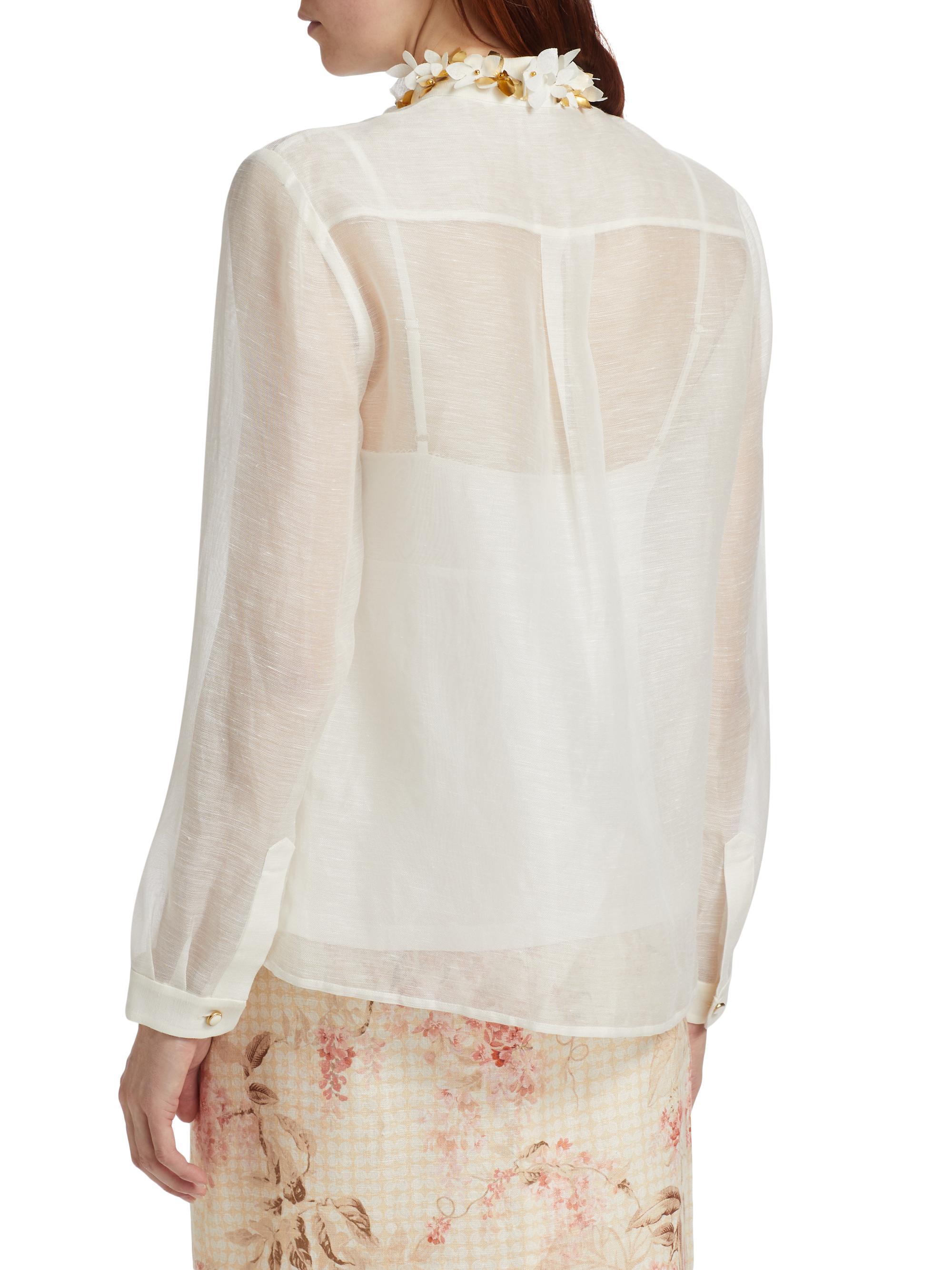 DimeTシャツ　ホワイト Zimmermann Illuminate Embellished Shirt | Saks Fifth Avenue