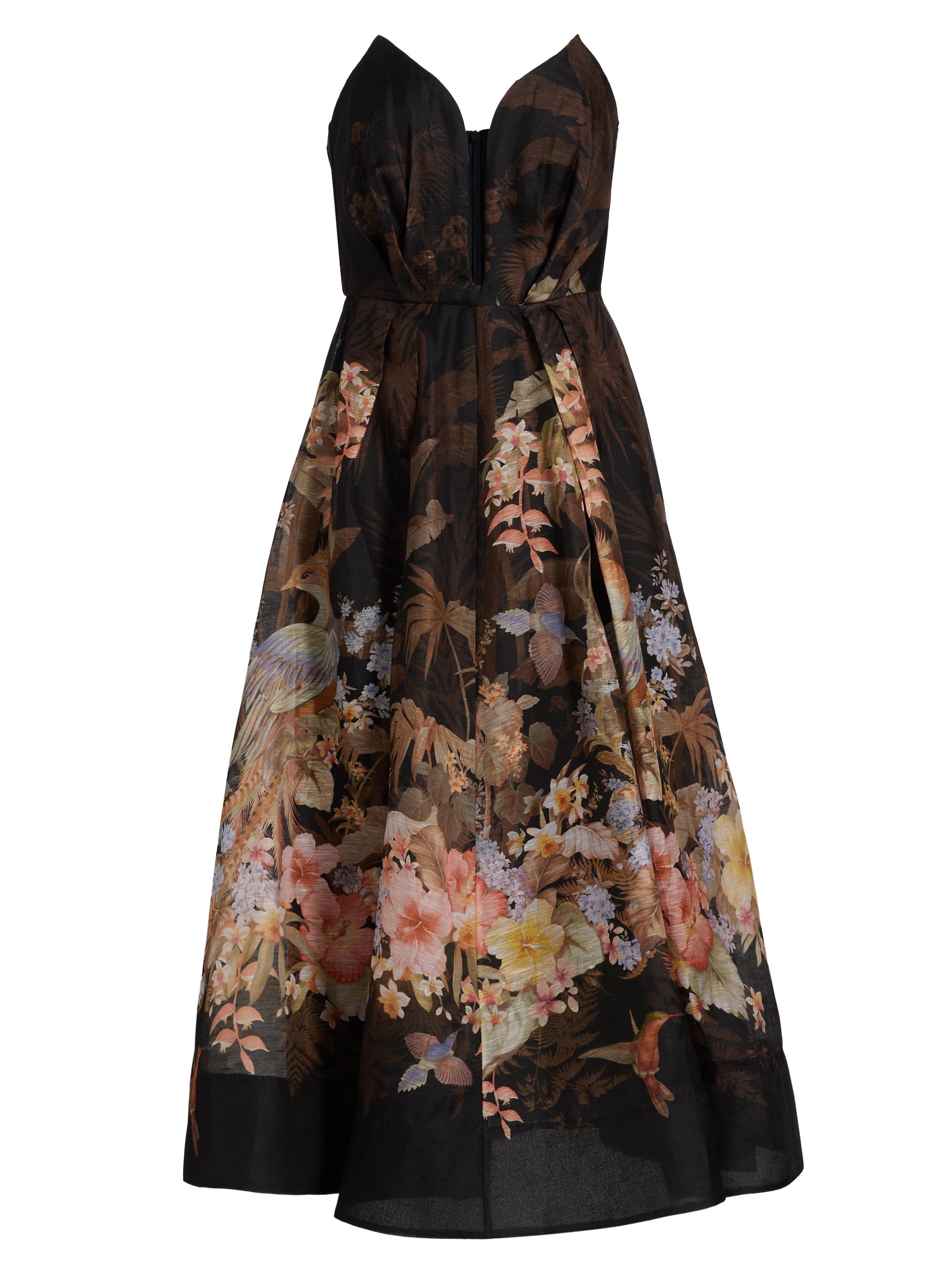 Zimmermann Women's Illuminate Strapless Cocktail Dress - Black Tropical