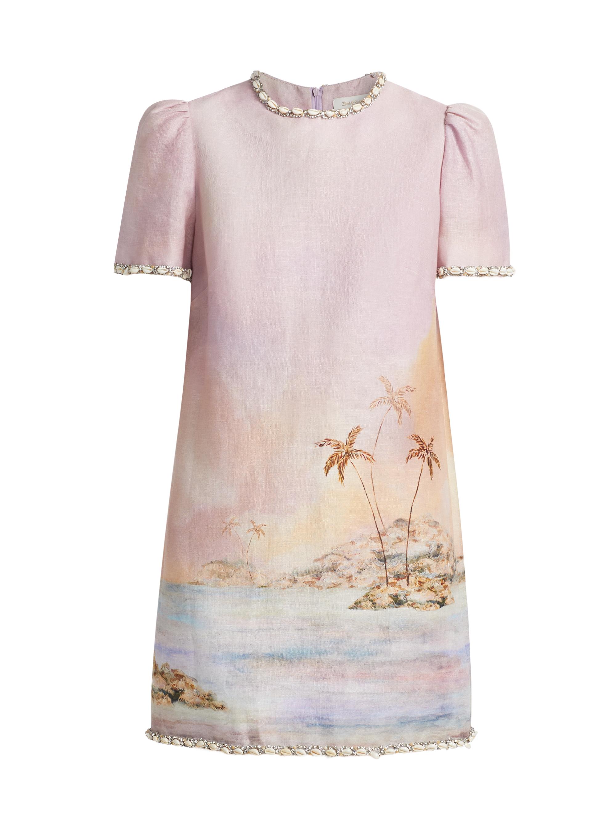 Zimmermann Halliday Floral Scallop Midi-Dress | Saks Fifth Avenue
