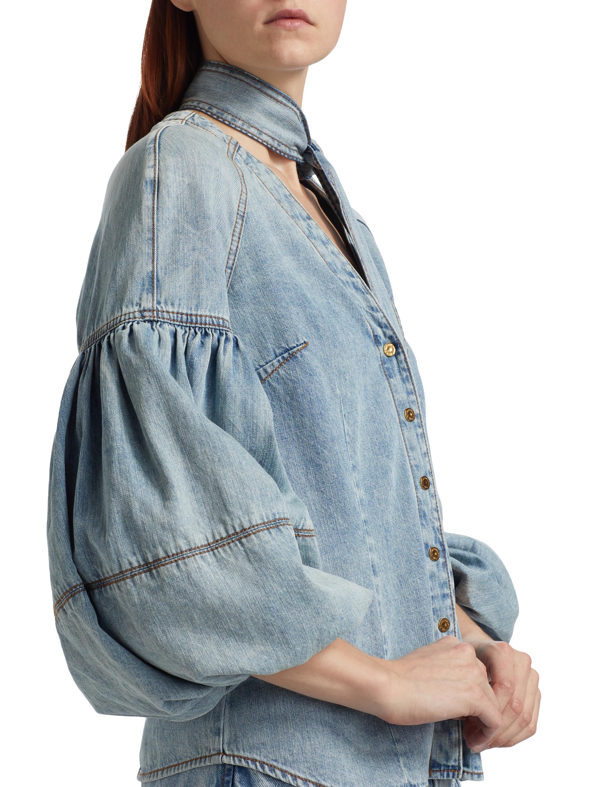Zimmermann Tied Denim Blouse | Saks Fifth Avenue