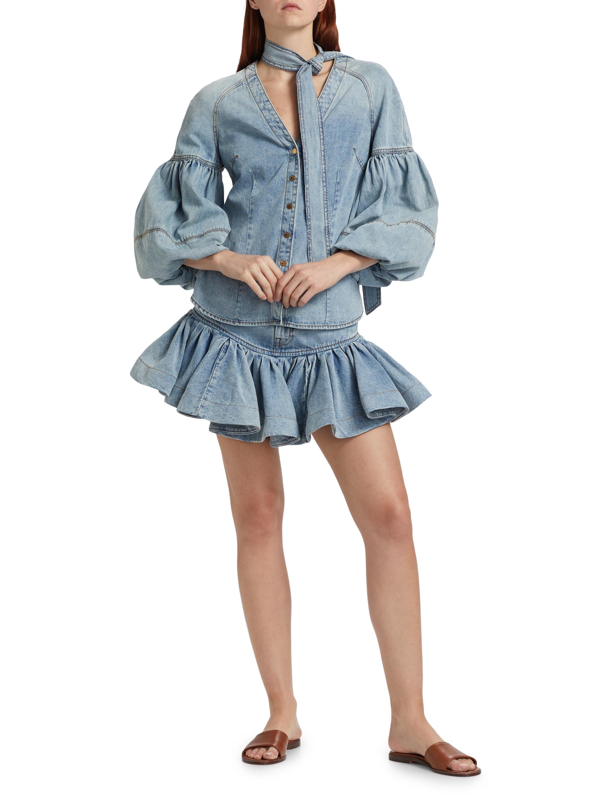 Zimmermann Tied Denim Blouse | Saks Fifth Avenue