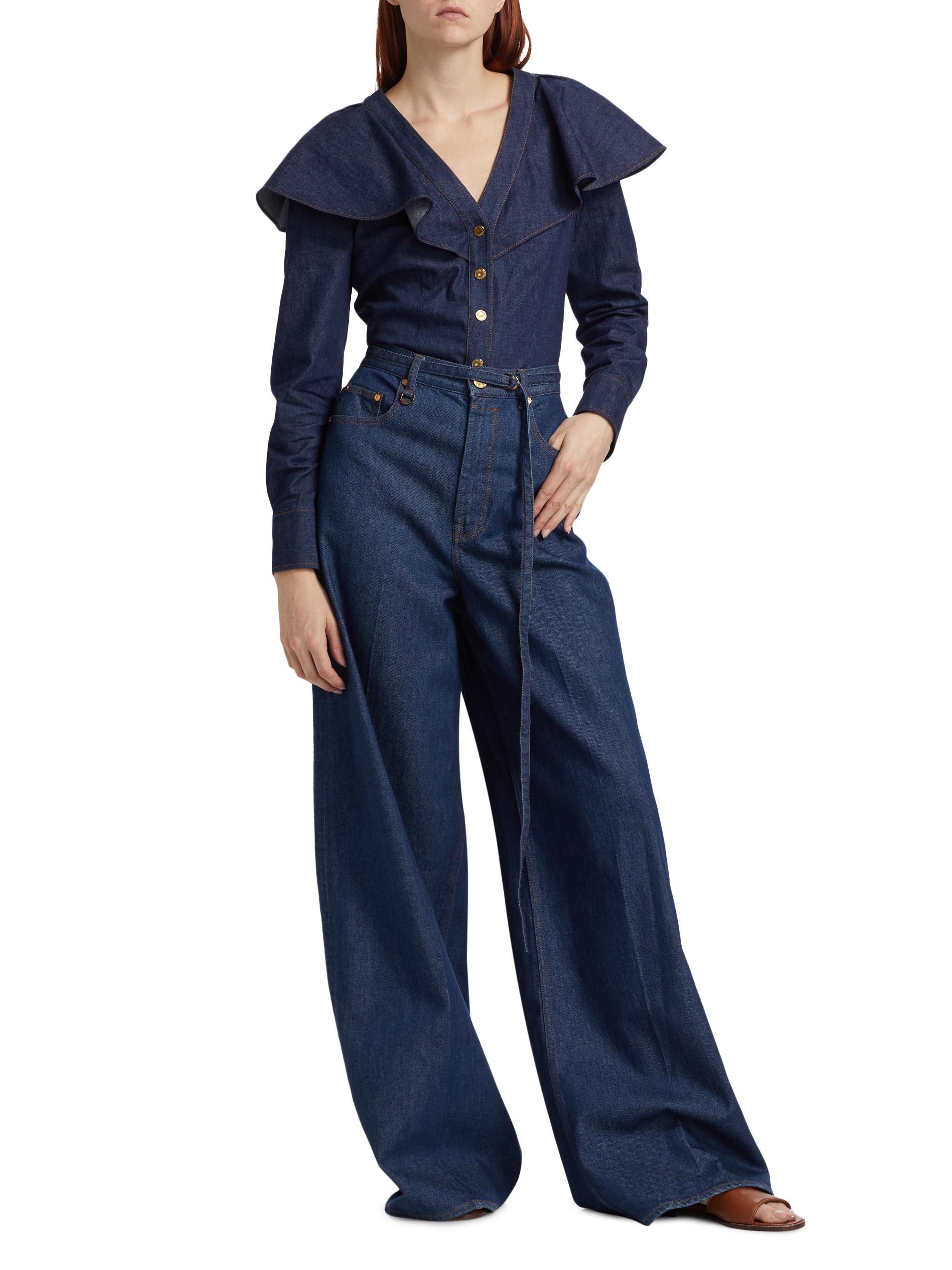 Zimmermann Caped Denim Blouse | Saks Fifth Avenue