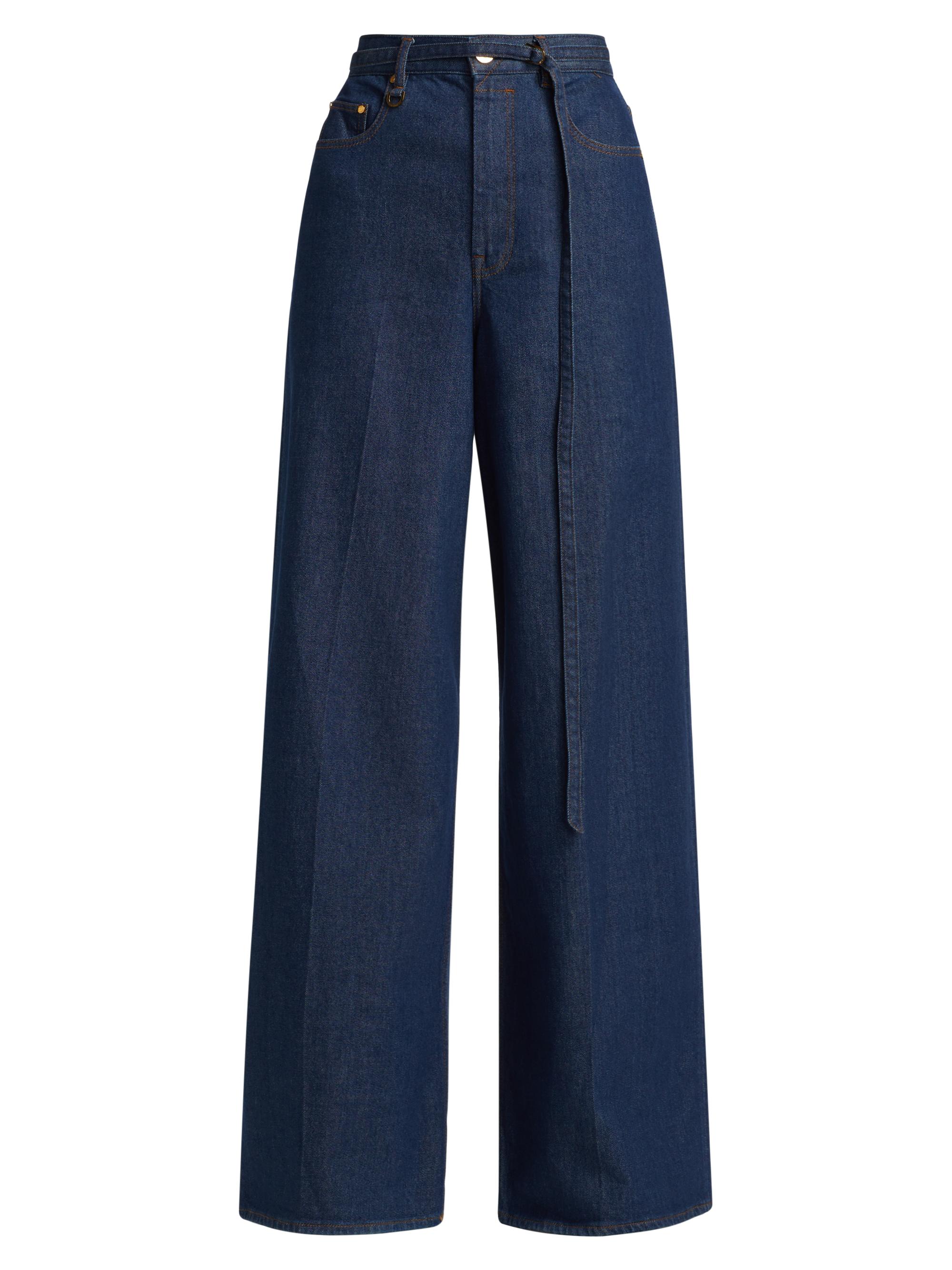 Zimmermann Belted High-Rise Wide Flare Jeans | Saks Fifth Avenue