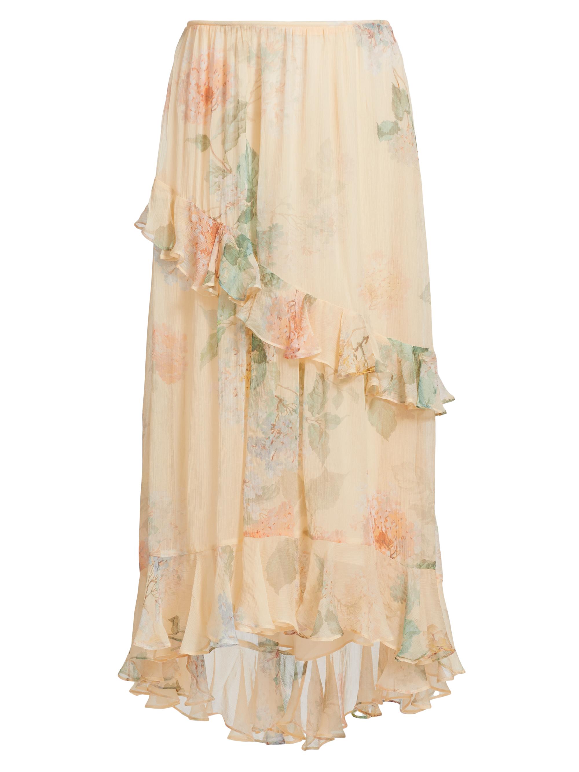 Zimmermann Women's Tiered Floral Skirt - Lemon Hydrangea