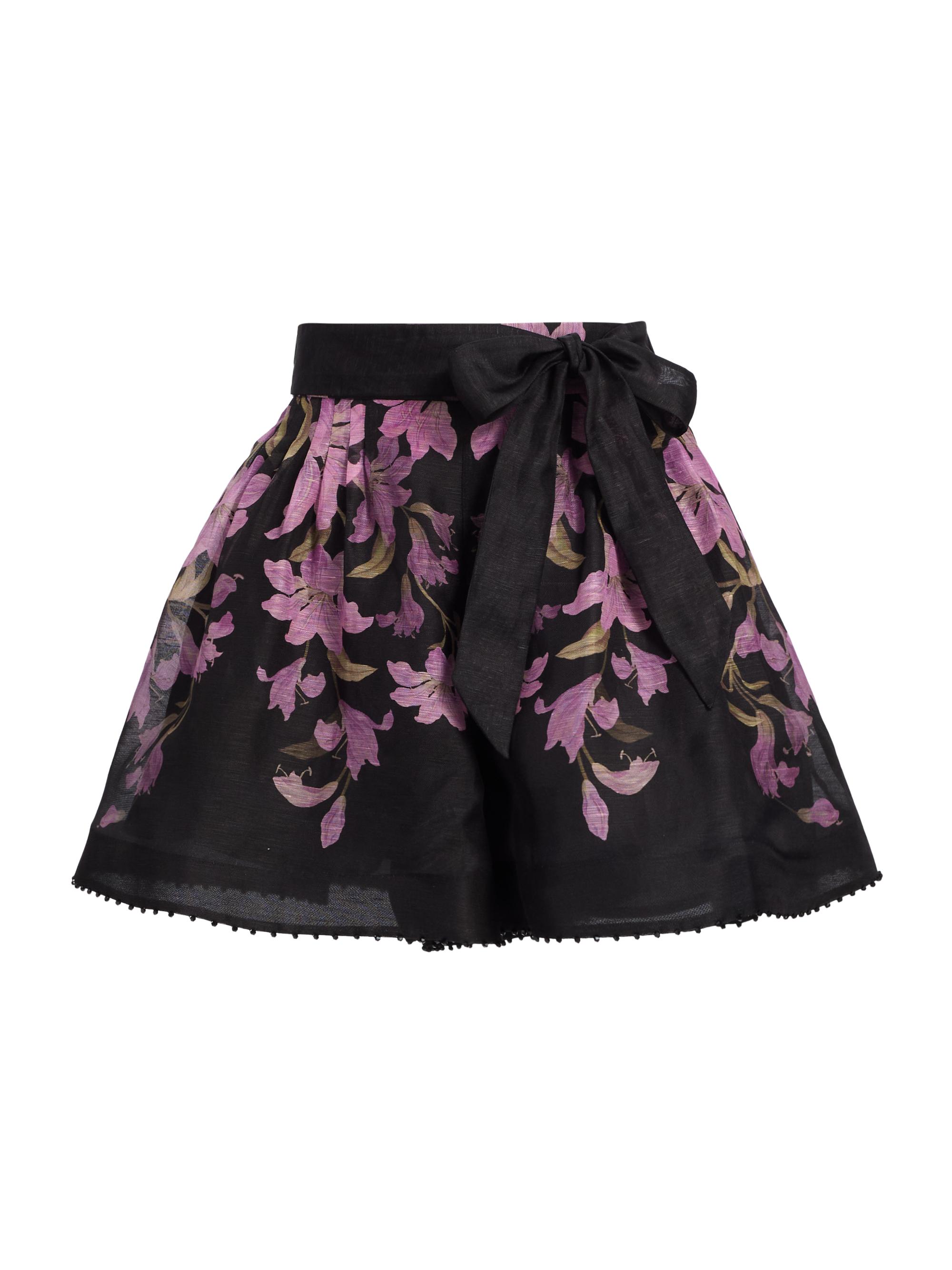 Zimmermann Women's Dawning Beaded Tuck Shorts - Black Lily